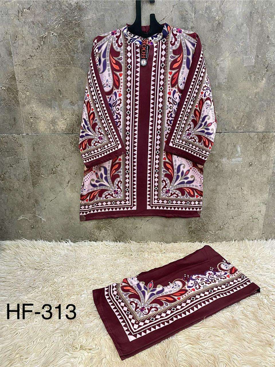 HOOR TEX DESIGN NO - HF 307 - 316 RAYON SATIN PRINTED READYMADE CO-ORD SET