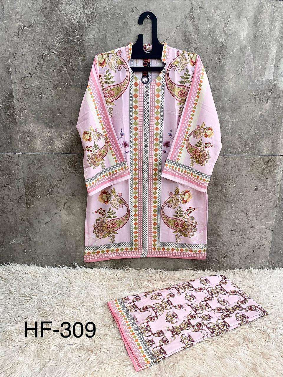 HOOR TEX DESIGN NO - HF 307 - 316 RAYON SATIN PRINTED READYMADE CO-ORD SET