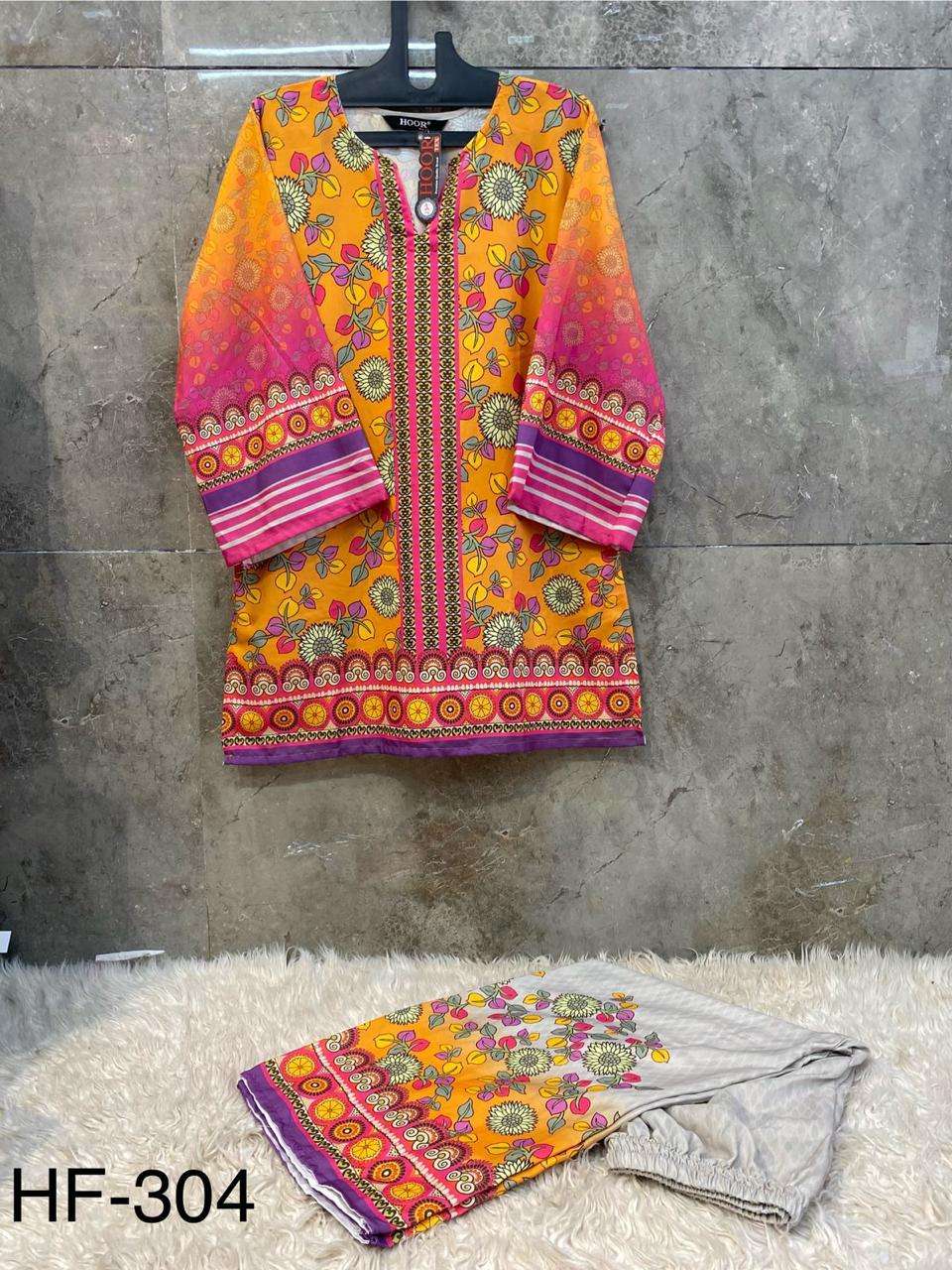 HOOR TEX DESIGN NO -  IMPORTED COTTON PRINTED PAKISTANI CO-ORDSET