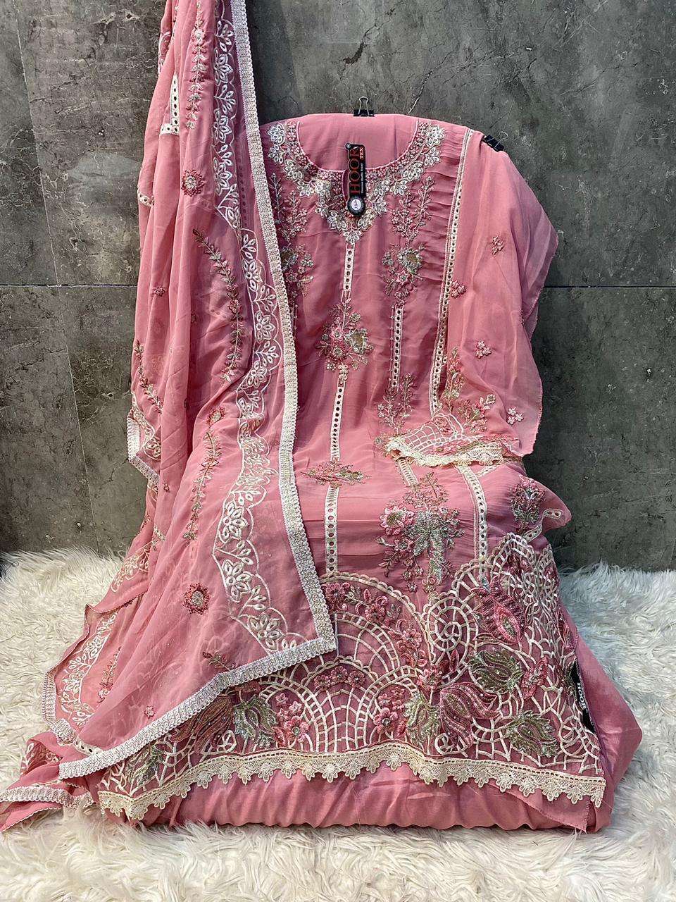 HOOR TEX H 361 GEORGETTE HEAVY EMBROIDERED DESIGNER PAKISTANI SUIT