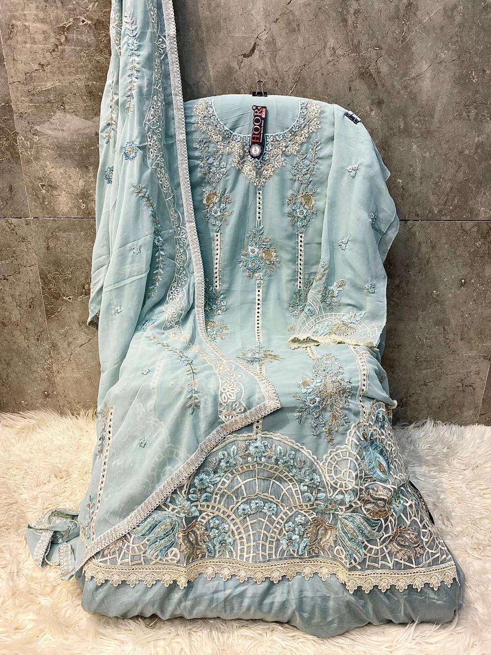 HOOR TEX H 361 GEORGETTE HEAVY EMBROIDERED DESIGNER PAKISTANI SUIT