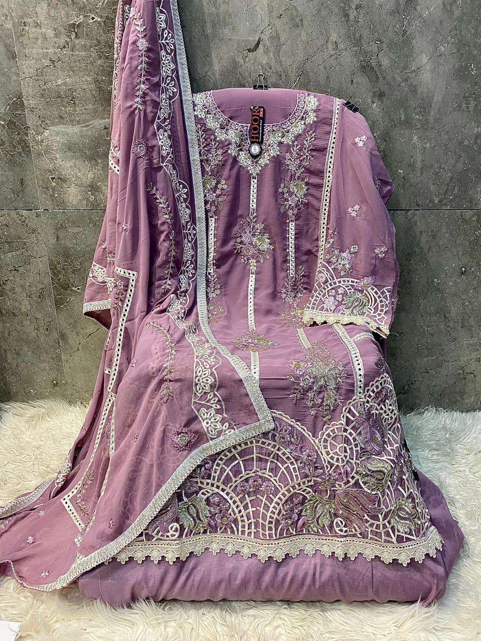HOOR TEX H 361 GEORGETTE HEAVY EMBROIDERED DESIGNER PAKISTANI SUIT