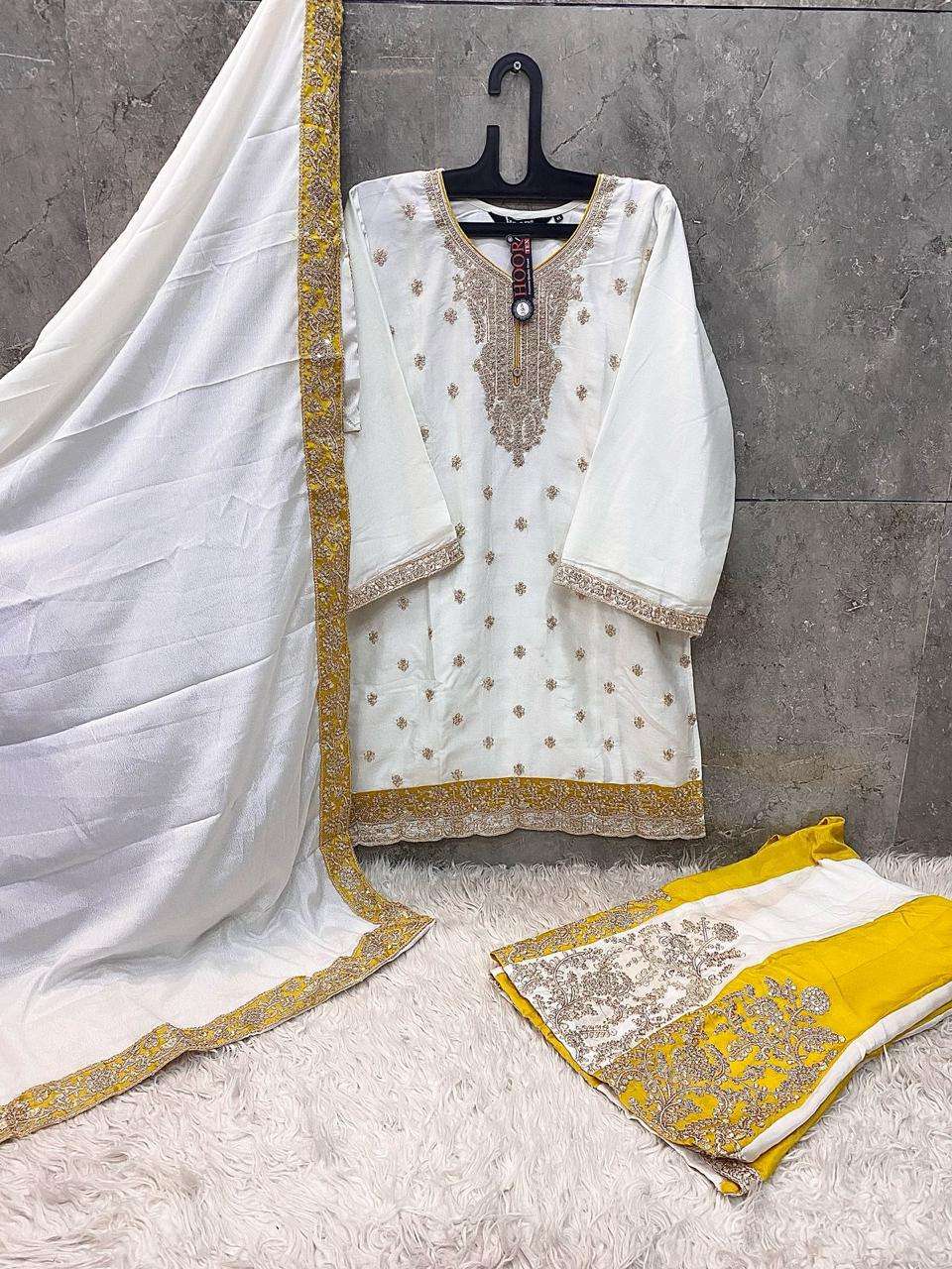 HOOR TEX HF 127 FANCY EMBROIDERY DESIGNER WORK READY MADE PAKISTANI SUIT