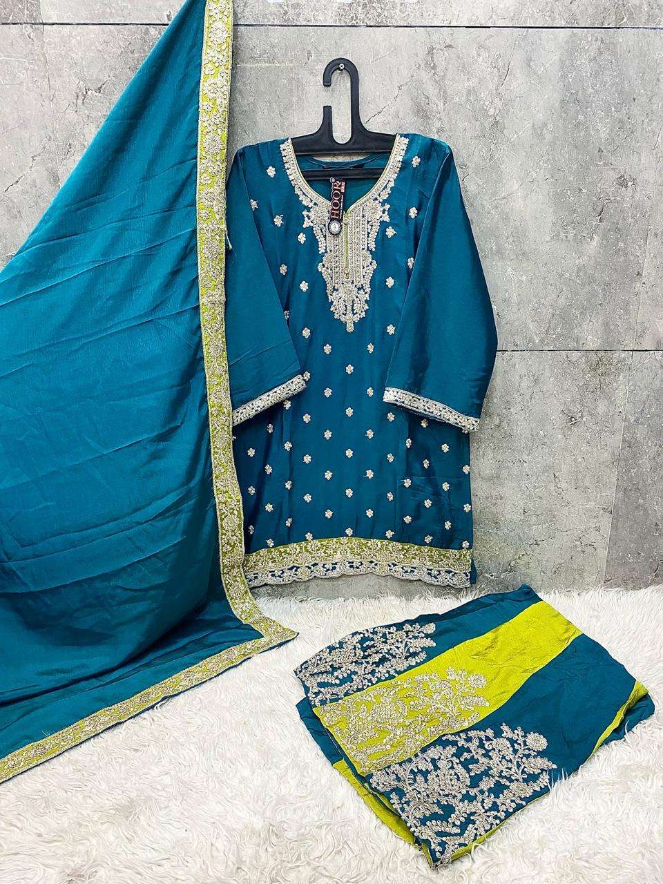HOOR TEX HF 127 FANCY EMBROIDERY DESIGNER WORK READY MADE PAKISTANI SUIT