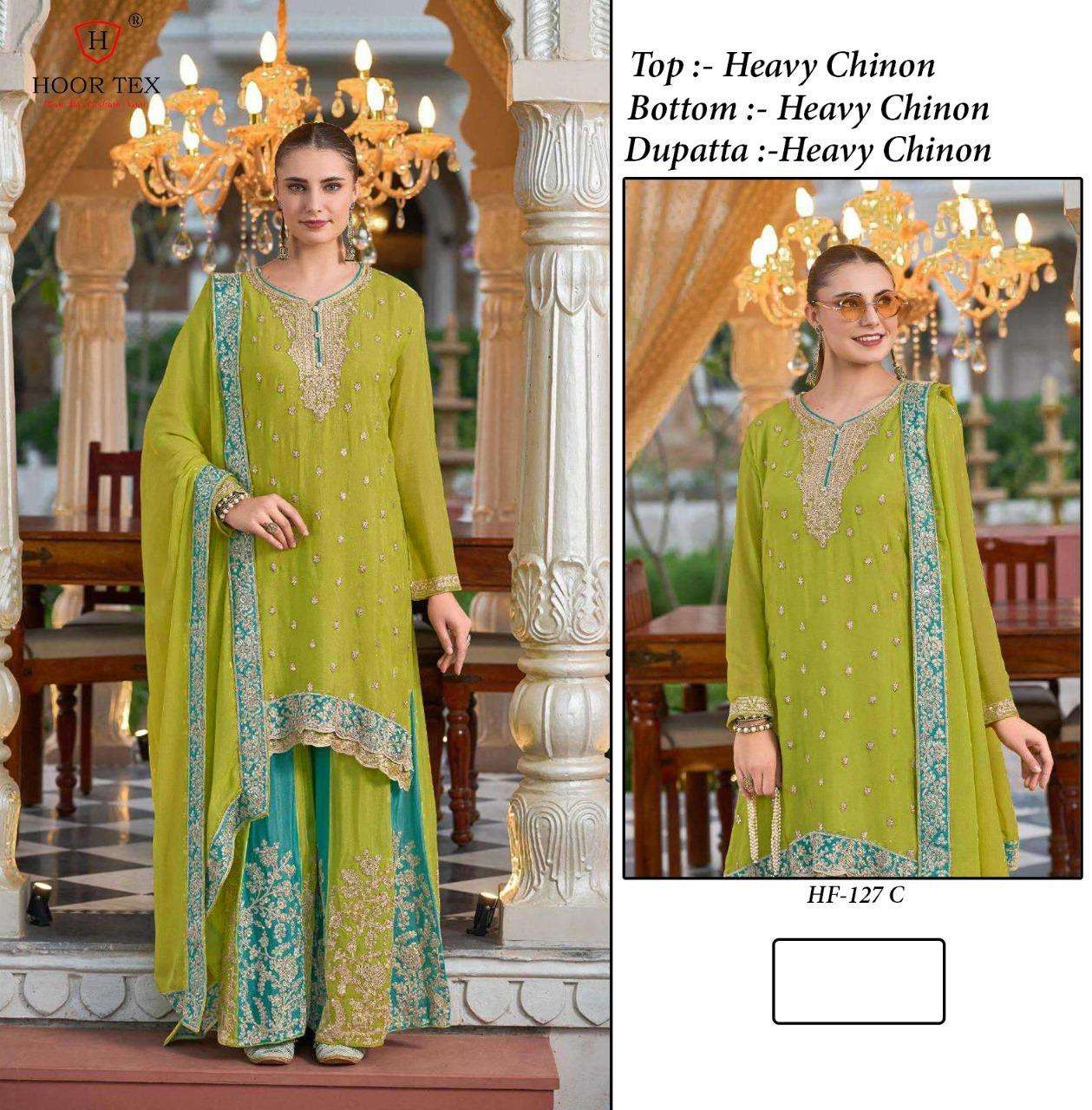 HOOR TEX HF 127 FANCY EMBROIDERY DESIGNER WORK READY MADE PAKISTANI SUIT