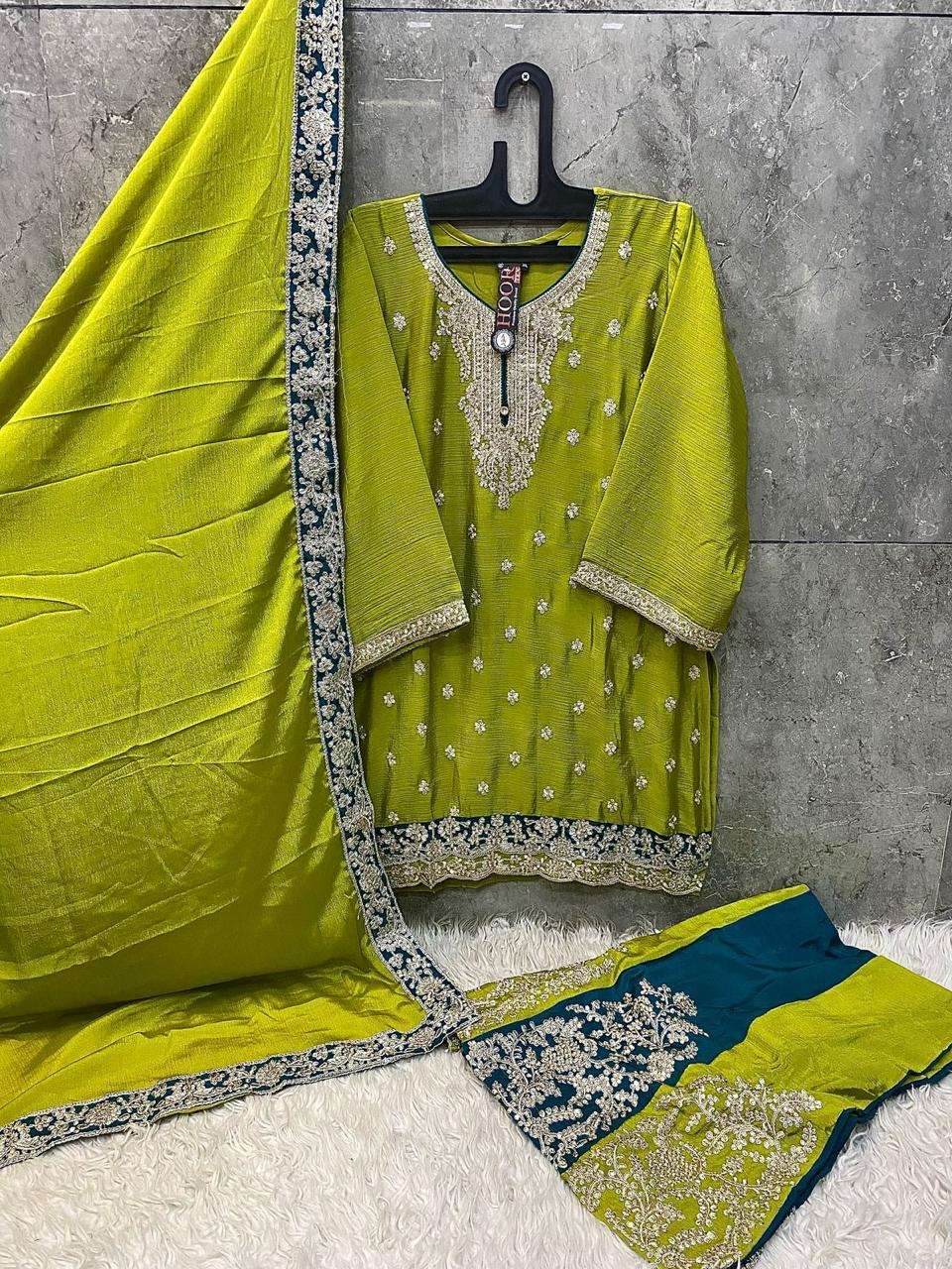 HOOR TEX HF 127 FANCY EMBROIDERY DESIGNER WORK READY MADE PAKISTANI SUIT