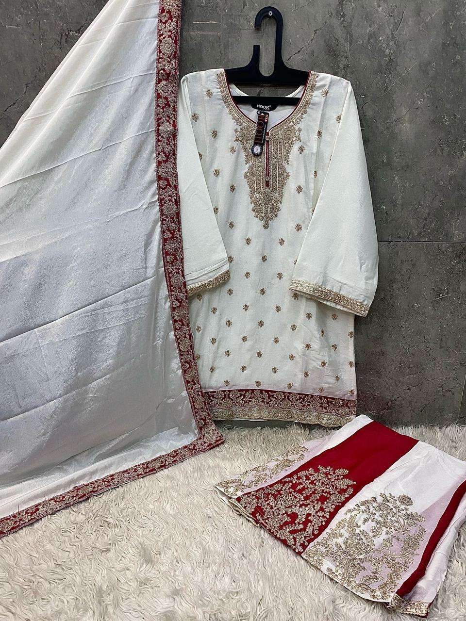 HOOR TEX HF 127 FANCY EMBROIDERY DESIGNER WORK READY MADE PAKISTANI SUIT