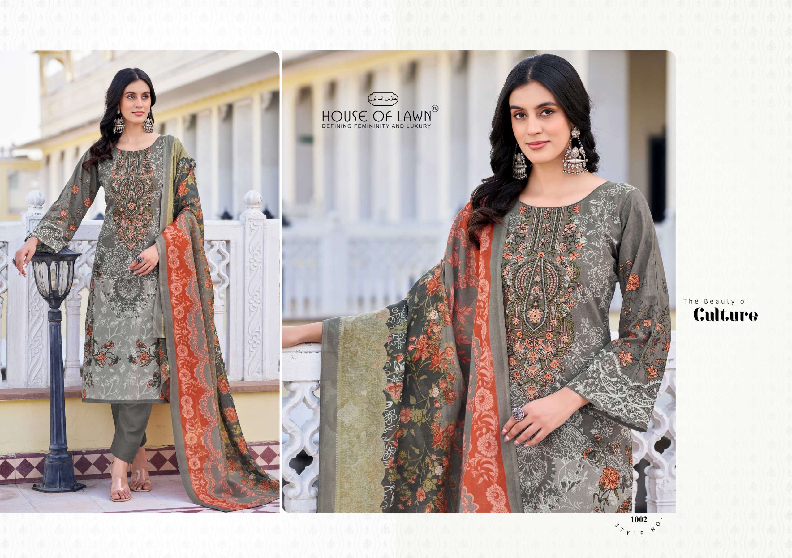 HOUSE OF LAWN NAYRA VOL 1 COTTON DIGITAL PRINTS WITH FANCY WORK SUIT