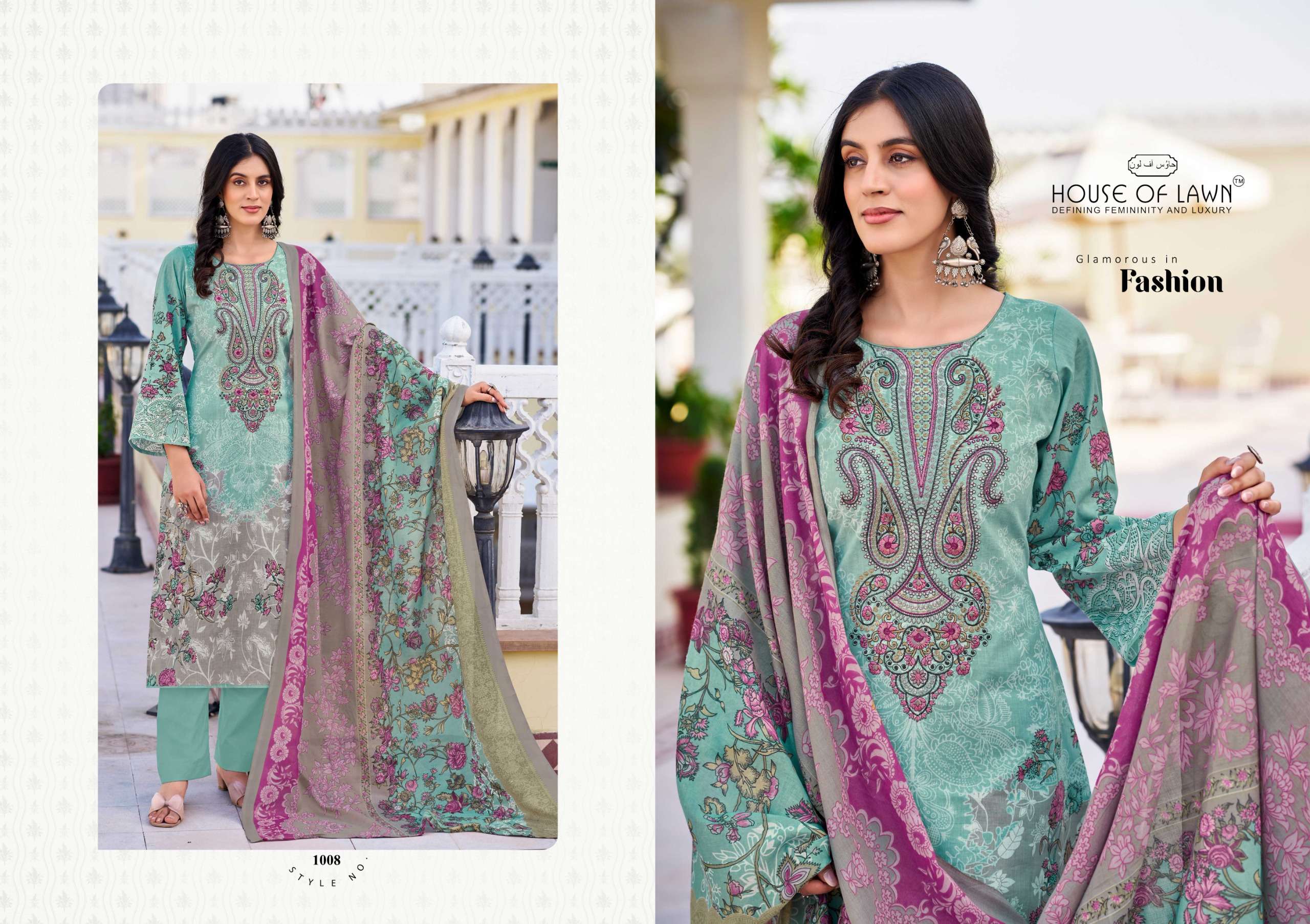 HOUSE OF LAWN NAYRA VOL 1 COTTON DIGITAL PRINTS WITH FANCY WORK SUIT