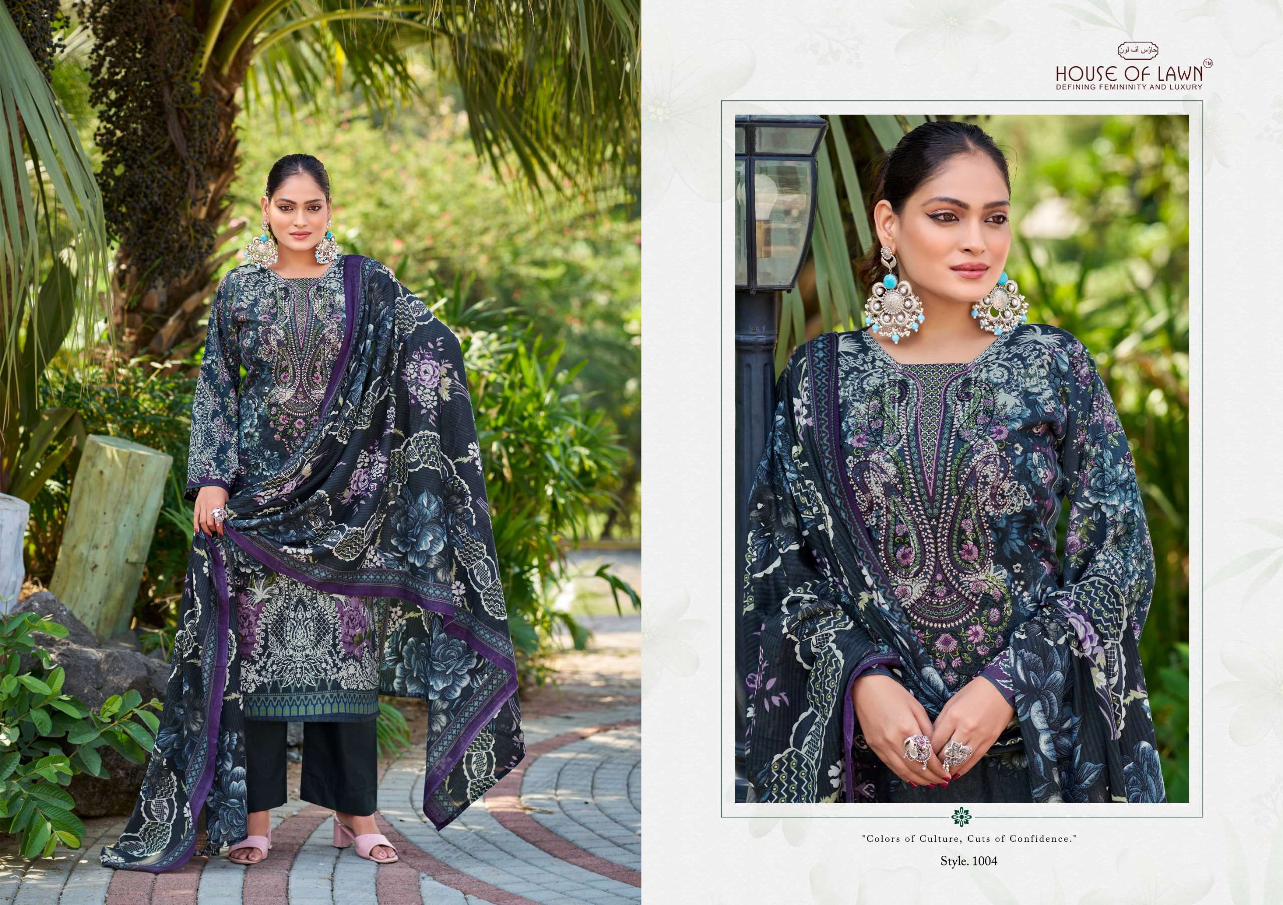 HOUSE OF LAWN NAYRA VOL 2 COTTON DIGITAL PRINTS WITH FANCY EMBROIDERY WORK SUIT