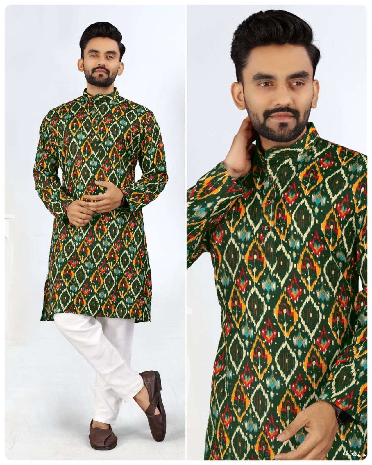 INLI VASTRA 2.0 RAYON PRINT FANCY MENS WEAR KURTA 