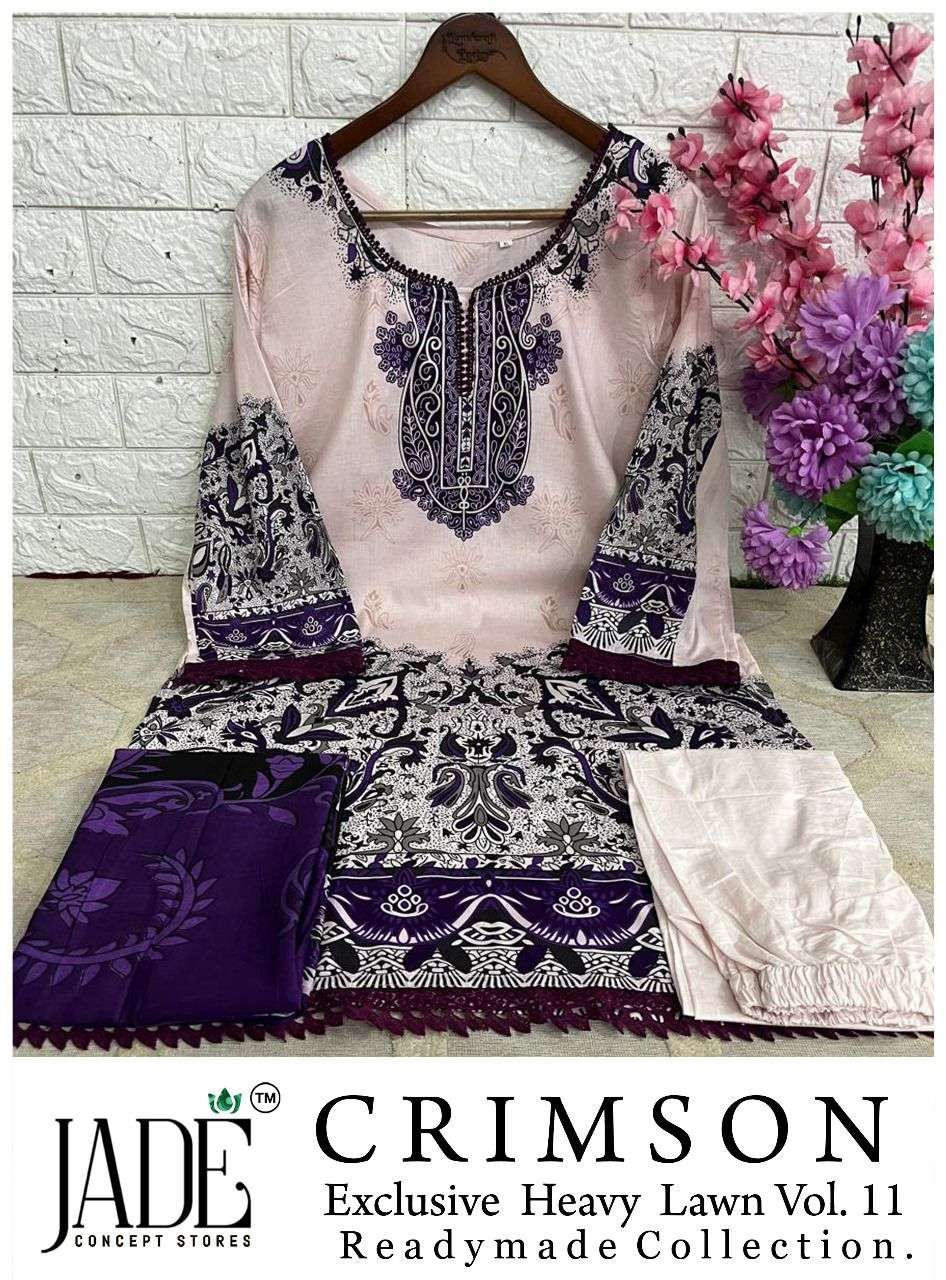JADE CRIMSON EXCLUSIVE HEAVY LAWN COLLECTION VOL 11 READY MADE COLLECTION 