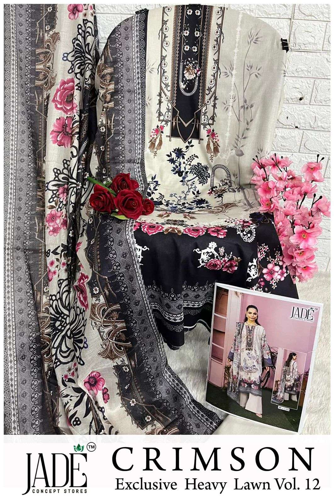 JADE CRIMSON EXCLUSIVE HEAVY LAWN COLLECTION VOL 12 NEW DESIGNS 