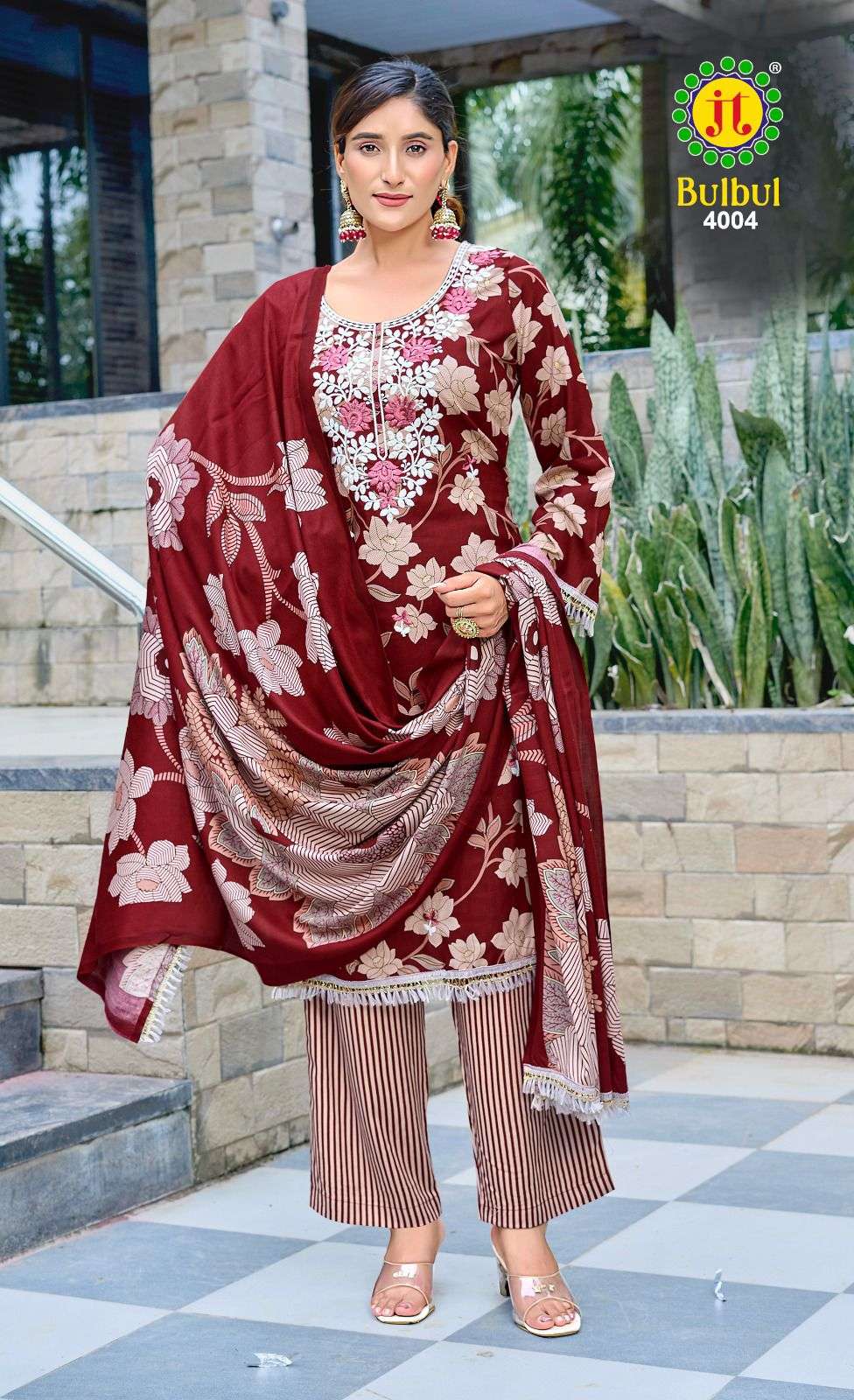 JT BULBUL VOL 4 RAYON PREMIUM WORKS LADIES SALWAR SUIT