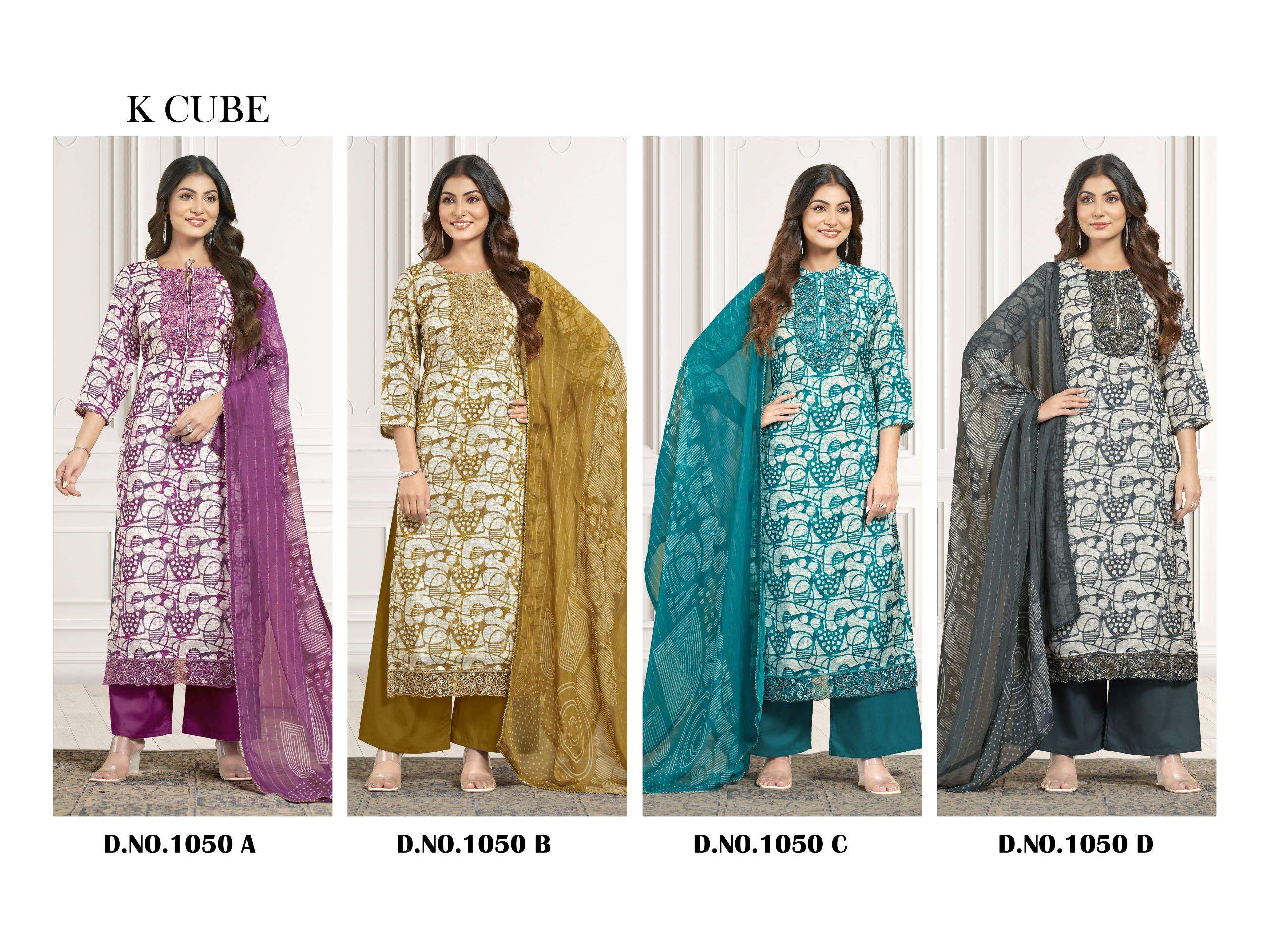 K CUBE AKSHARA MUSLIN DIGITAL PRINT WITH DESIGNER WORK SUIT