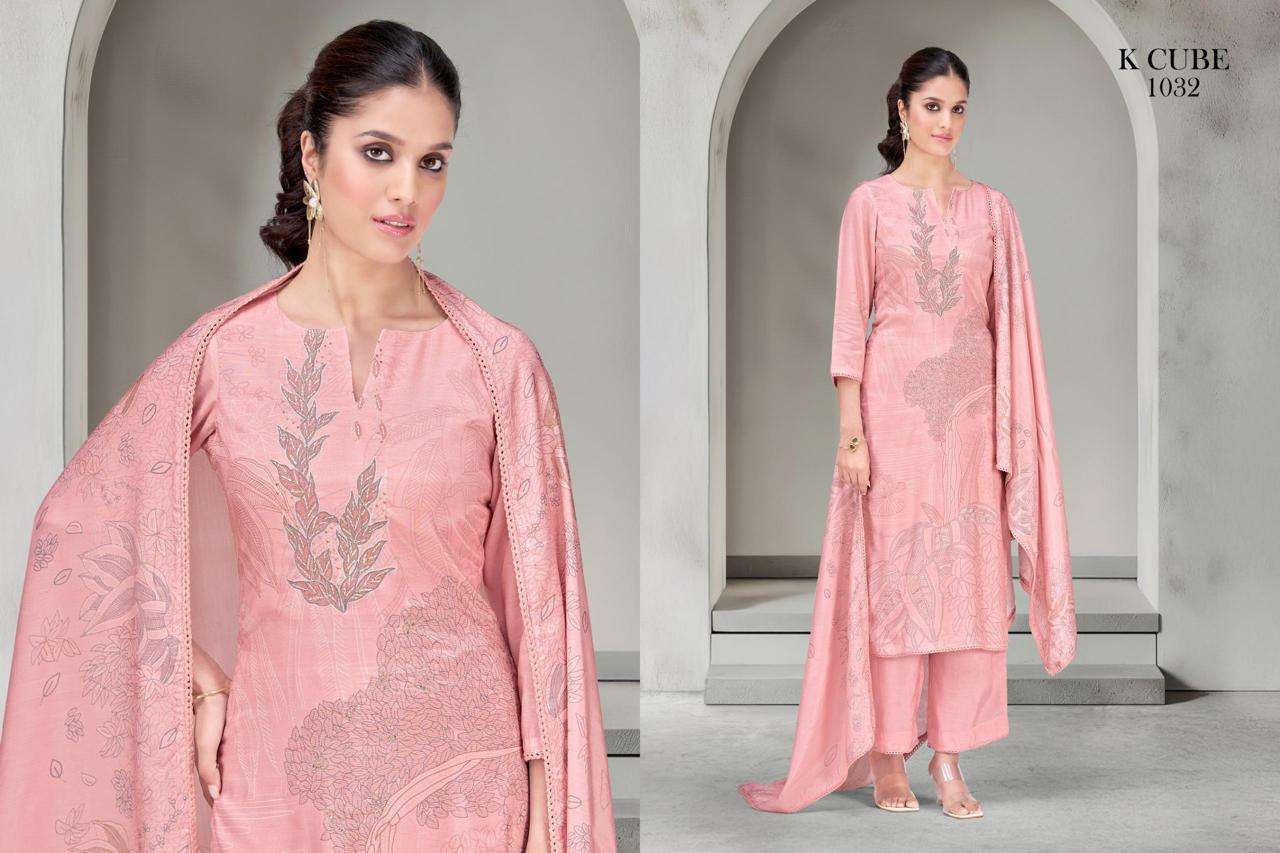 K CUBE KAVYA MUSLIN DIGITAL PRINT WITH FANCY EMBROIDERY WORK SUIT