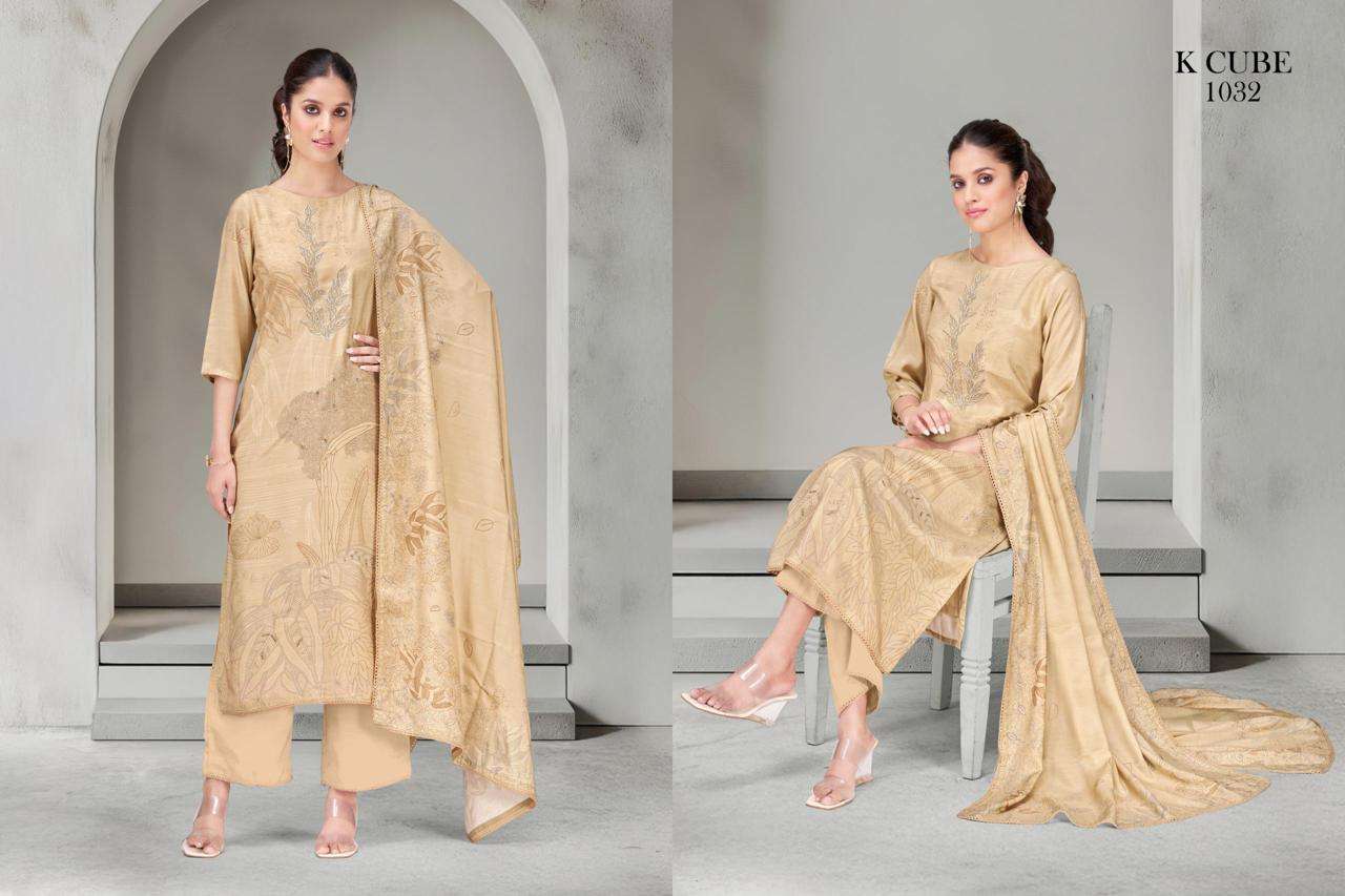 K CUBE KAVYA MUSLIN DIGITAL PRINT WITH FANCY EMBROIDERY WORK SUIT