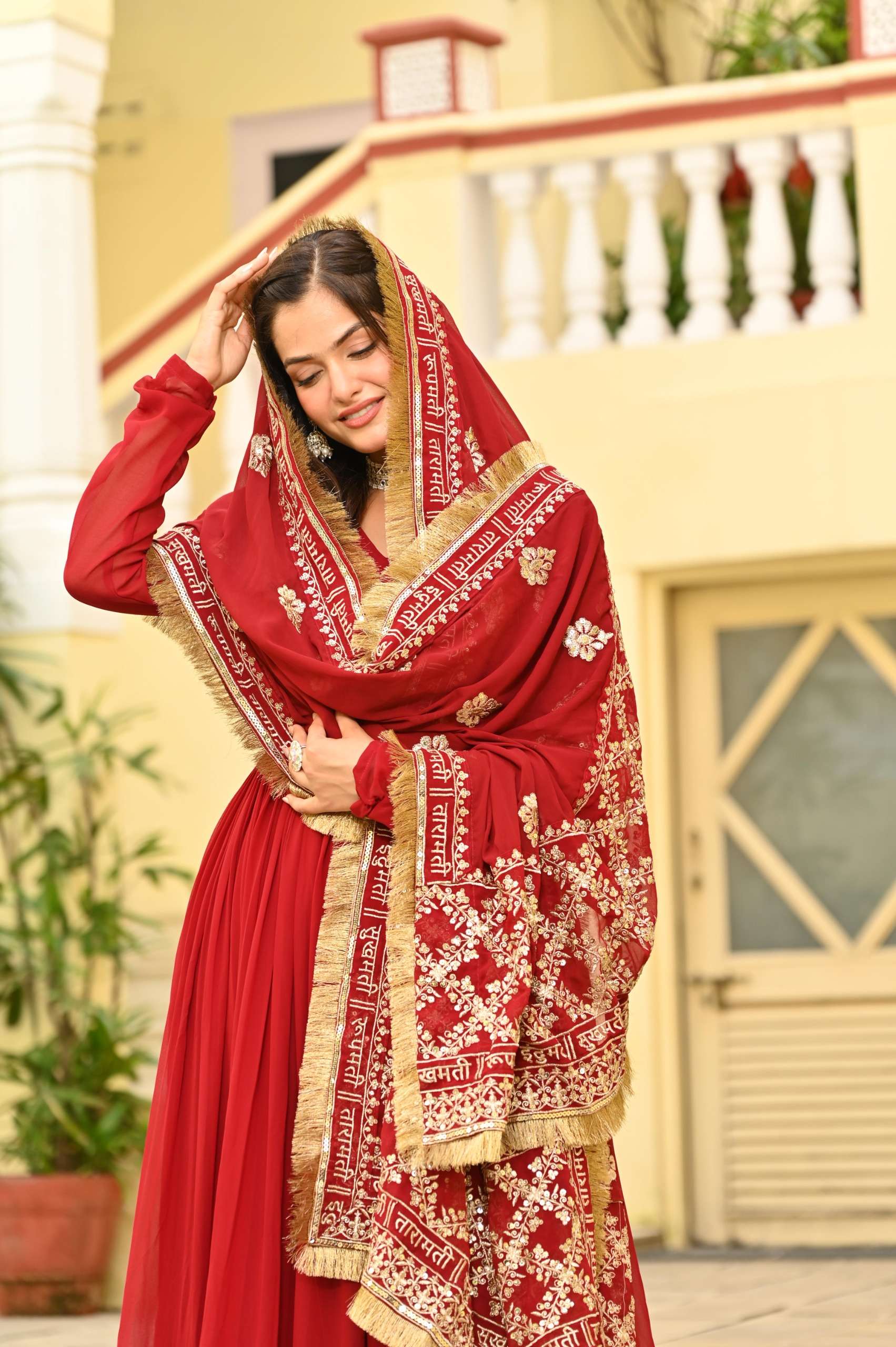KA 1207 GEORGETTE SEQUENCE DESIGNER LONG ANARKALI GOWN WITH DUPATTA 