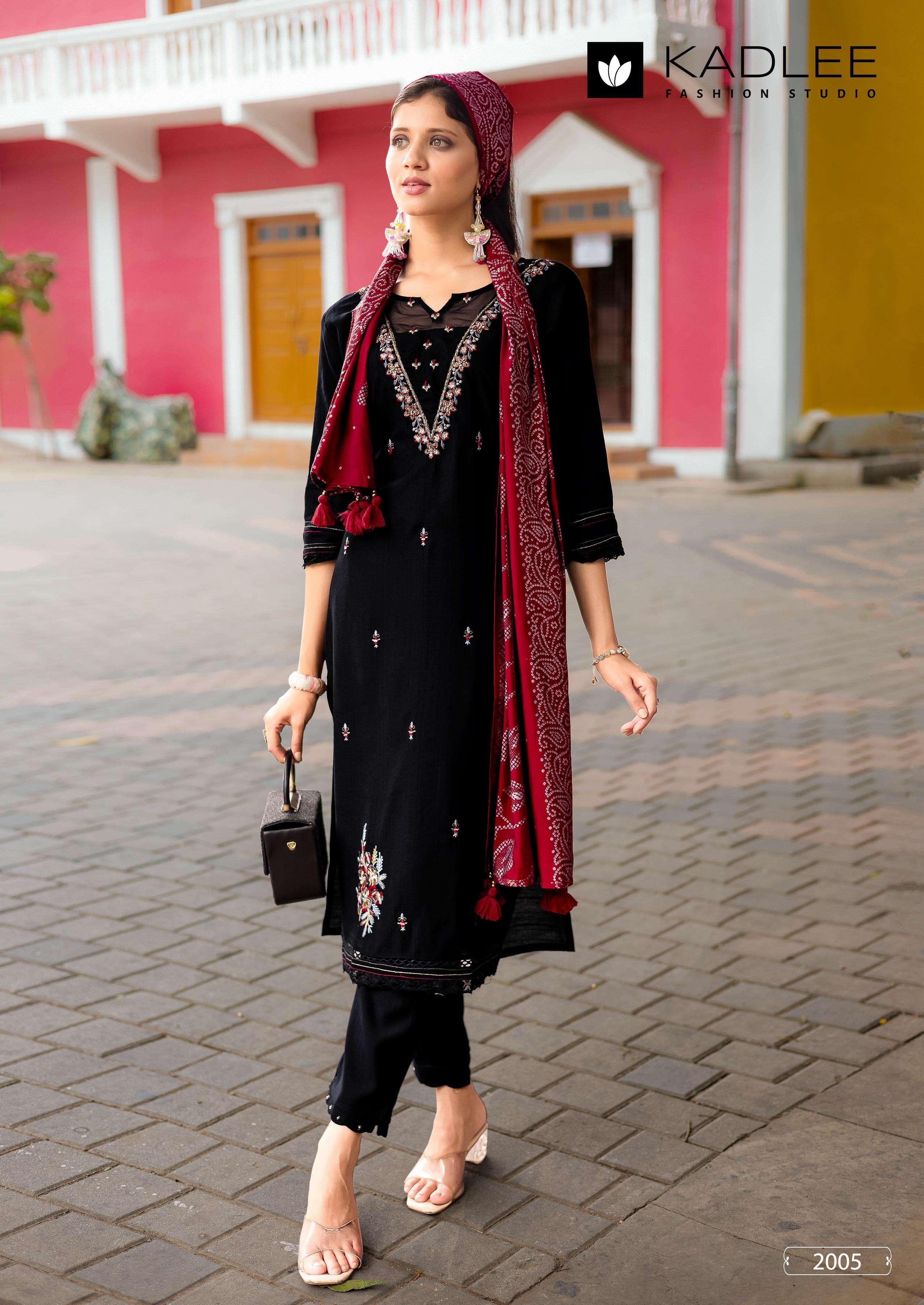 KADLEE FASHION SAHIYAR VOL 2 VISCOSE DESIGNER WORKS LADIES KURTI COMBO SET 