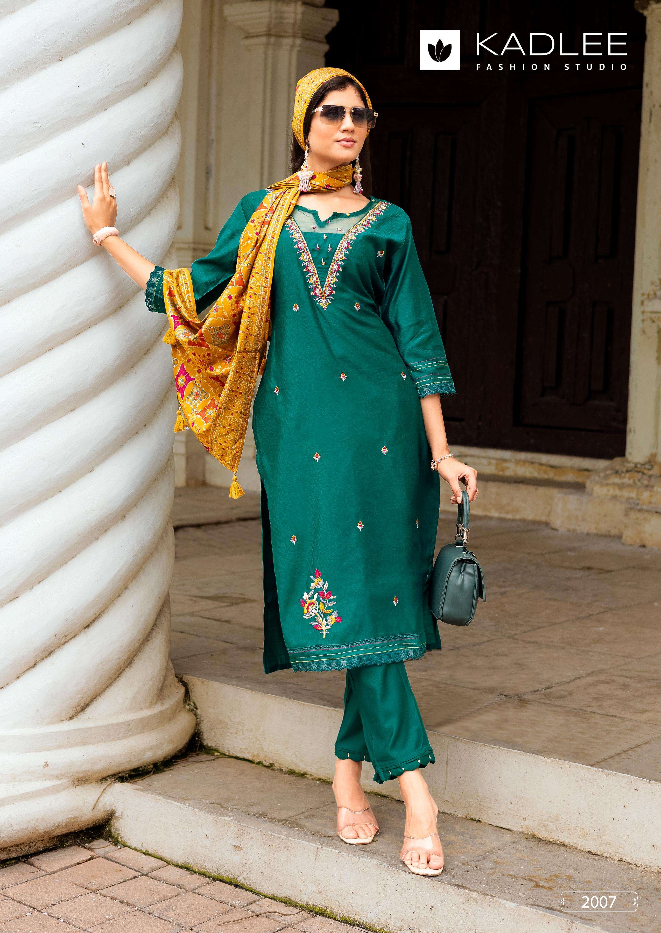 KADLEE FASHION SAHIYAR VOL 2 VISCOSE DESIGNER WORKS LADIES KURTI COMBO SET 