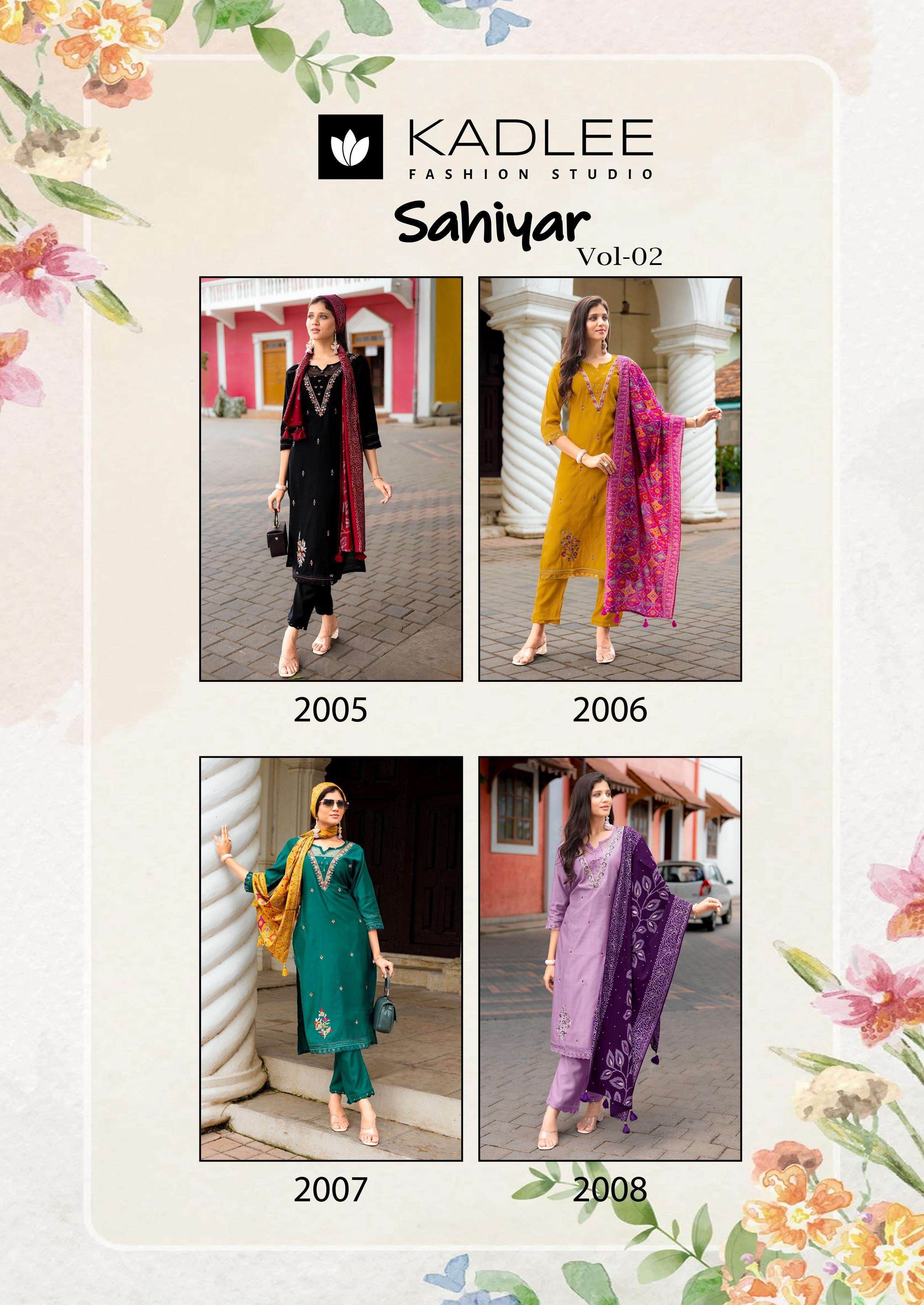 KADLEE FASHION SAHIYAR VOL 2 VISCOSE DESIGNER WORKS LADIES KURTI COMBO SET 