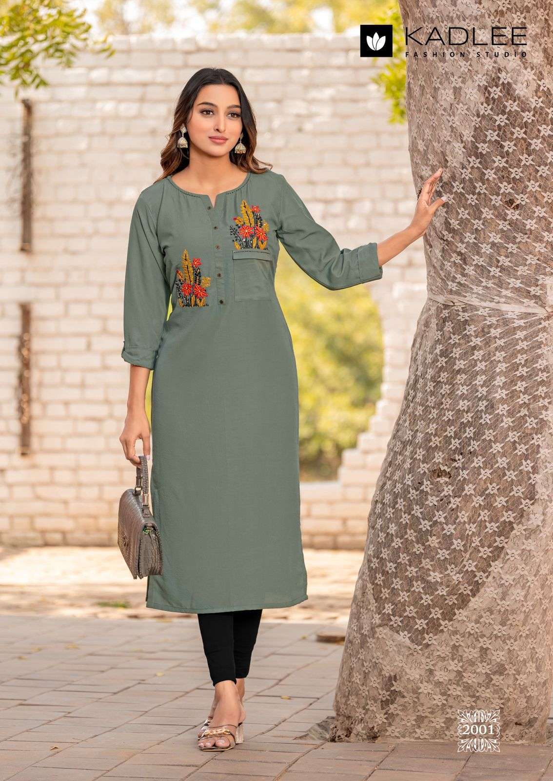 KADLEE FASHION SUMER RAYON FANCY HAND WORKS LADIES KURTI 