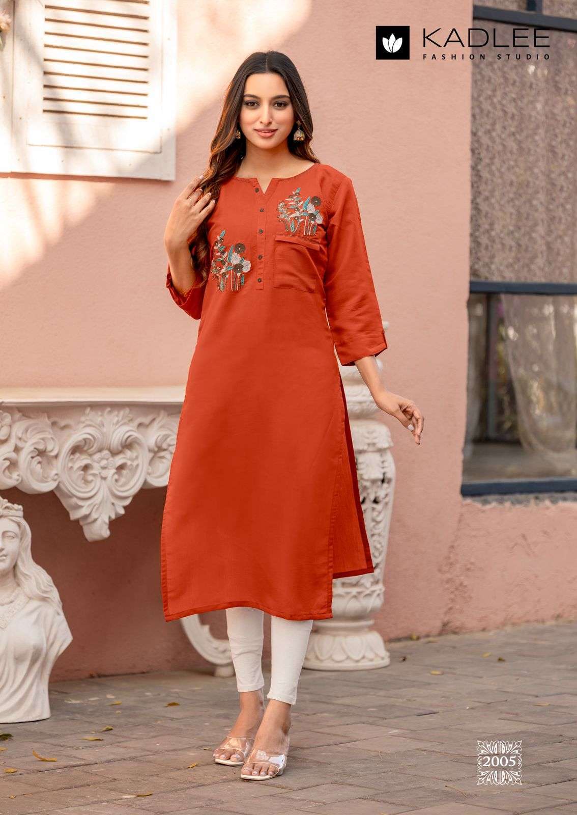 KADLEE FASHION SUMER RAYON FANCY HAND WORKS LADIES KURTI 