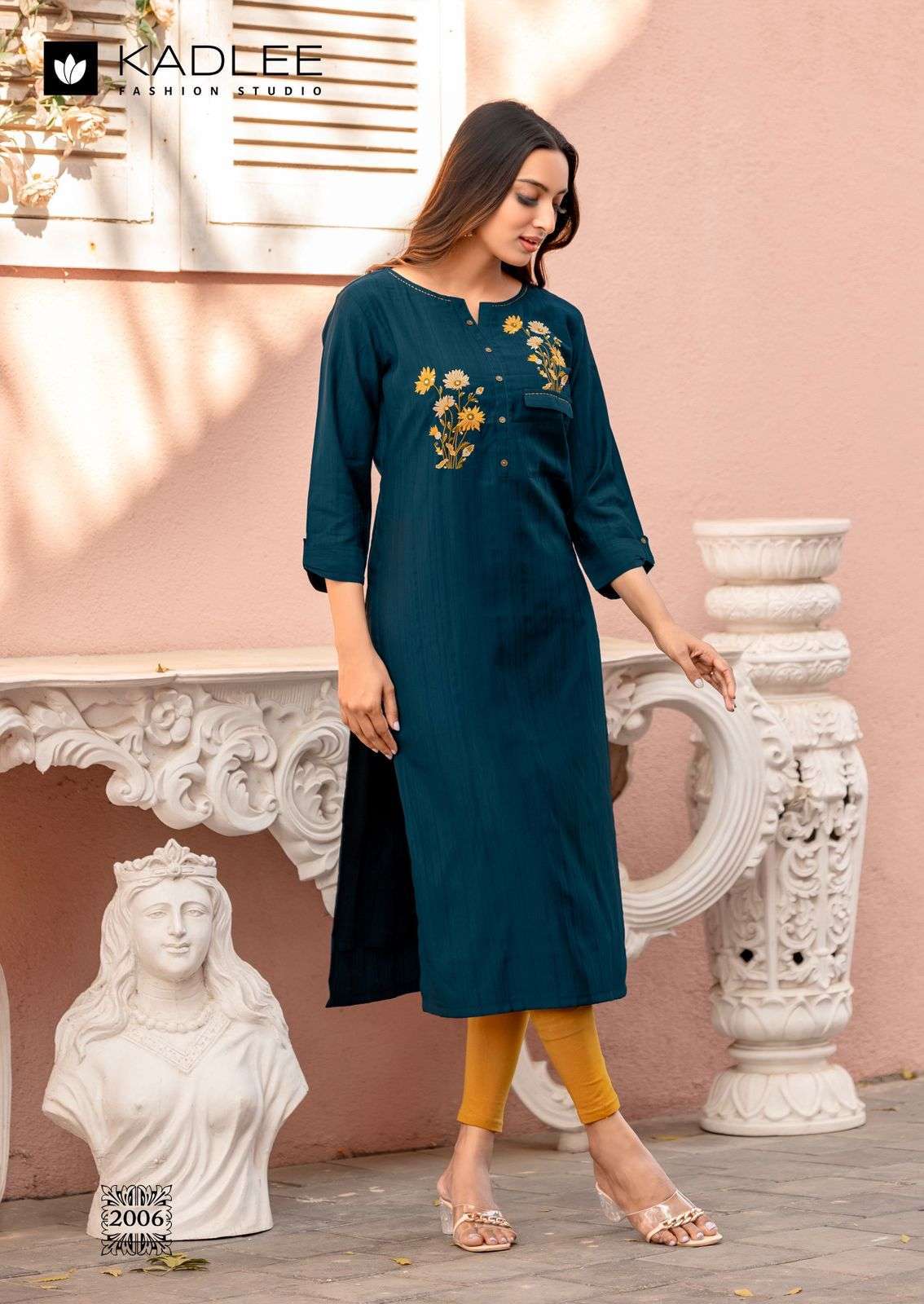 KADLEE FASHION SUMER RAYON FANCY HAND WORKS LADIES KURTI 