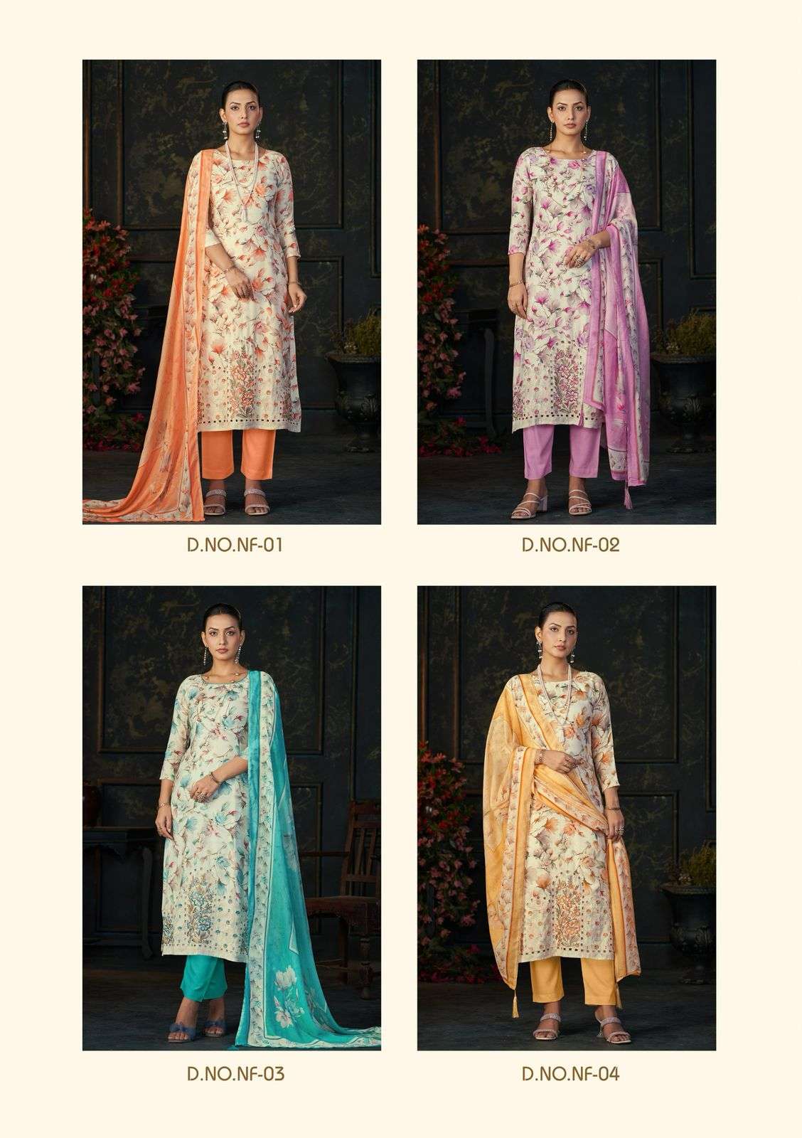 KARVA DESINER STUDIO NILOFER VISCOSE DIGITAL PRINT WITH EMBROIDERY DESIGNER WORK SUIT