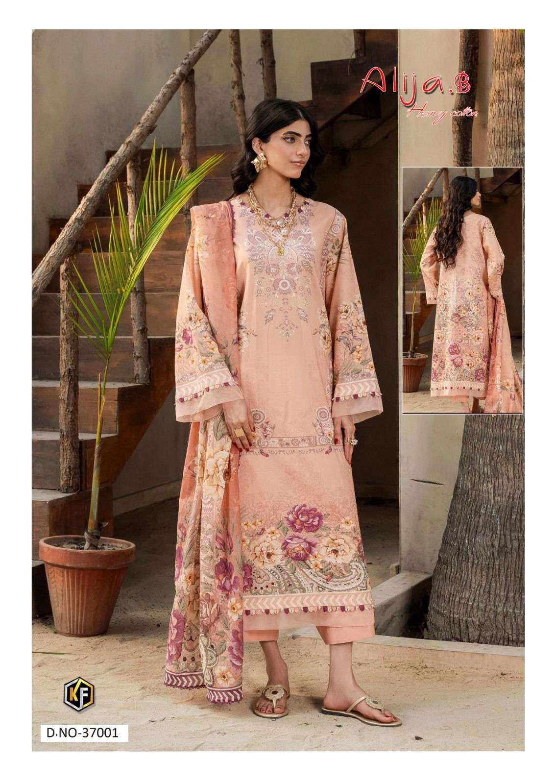 KEVAL FAB ALIJA B VOL 37 COTTON DIGITAL KARACHI PRINTS SUIT