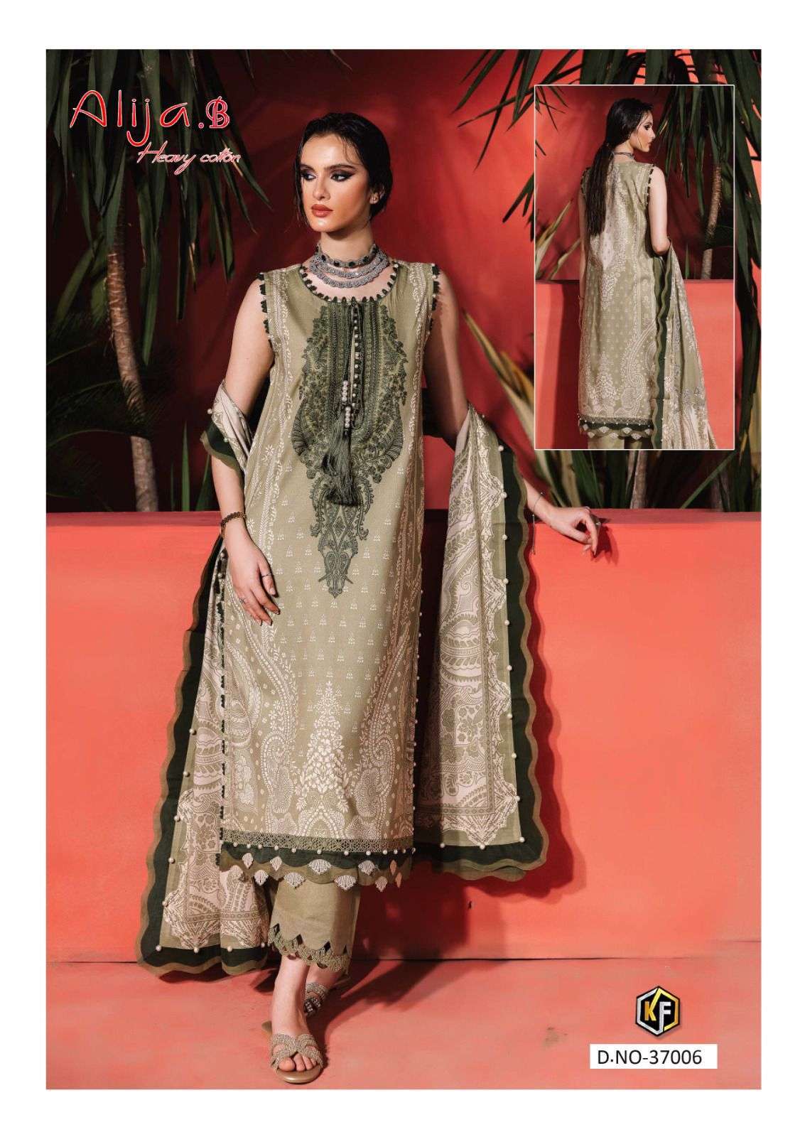 KEVAL FAB ALIJA B VOL 37 COTTON DIGITAL KARACHI PRINTS SUIT