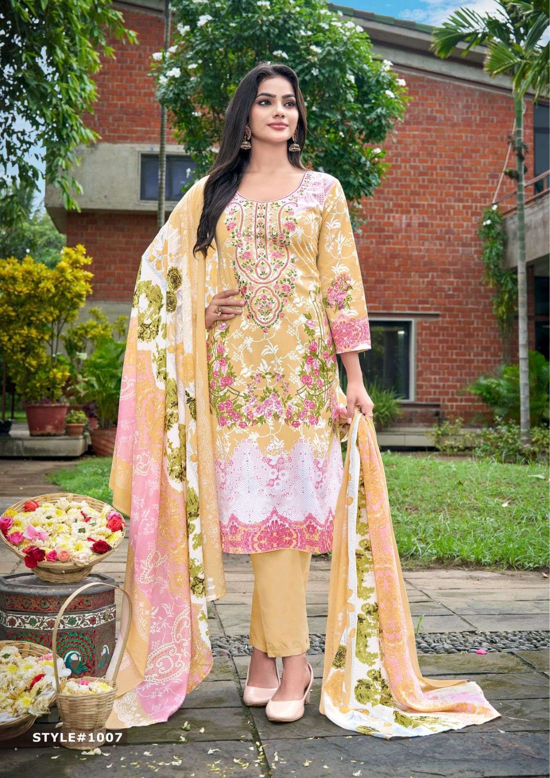 KEVAL FAB MIZAJ  M PRINTS VOL 1 COTTON DIGITAL PRINT WITH WORK SALWAR SUIT