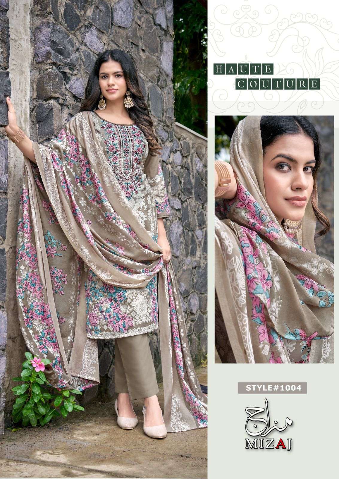 KEVAL FAB MIZAJ  M PRINTS VOL 1 COTTON DIGITAL PRINT WITH WORK SALWAR SUIT