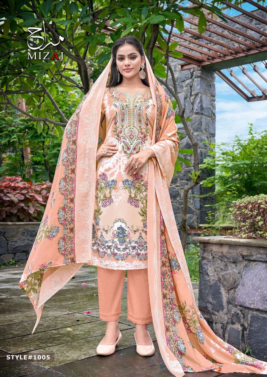 KEVAL FAB MIZAJ  M PRINTS VOL 1 COTTON DIGITAL PRINT WITH WORK SALWAR SUIT