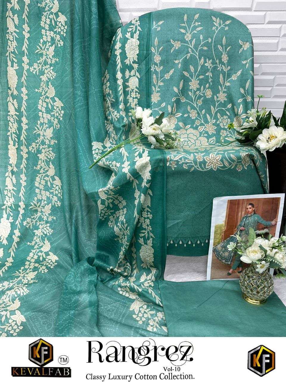 KEVAL FAB RANGREZ VOL 10 COTTON DIGITAL PRINT SALWAR SUIT