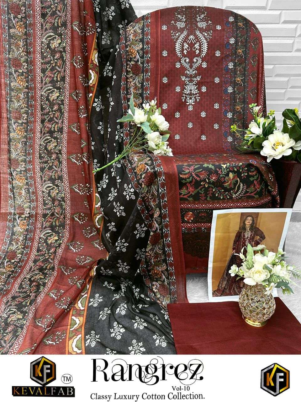 KEVAL FAB RANGREZ VOL 10 COTTON DIGITAL PRINT SALWAR SUIT