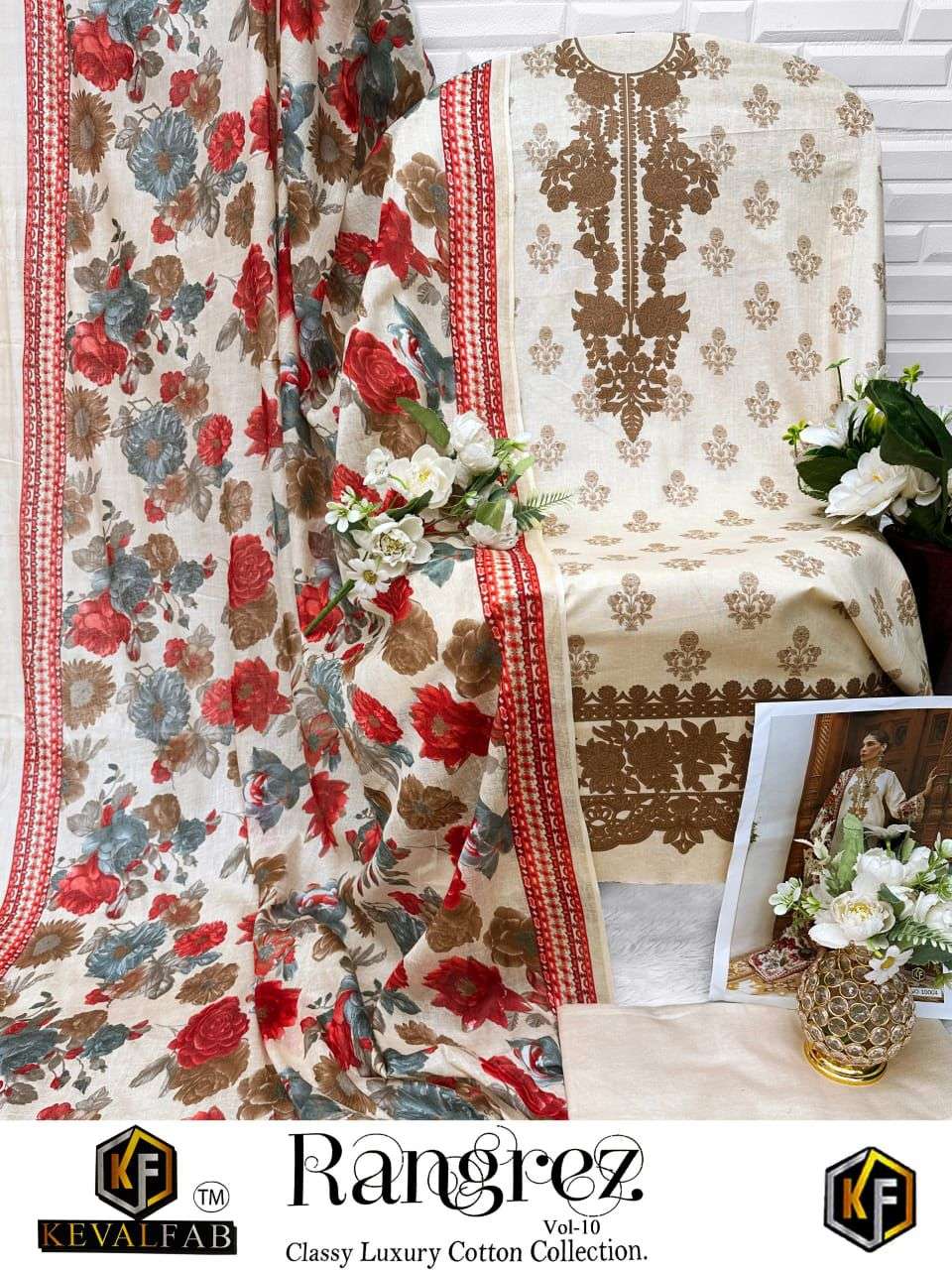 KEVAL FAB RANGREZ VOL 10 COTTON DIGITAL PRINT SALWAR SUIT