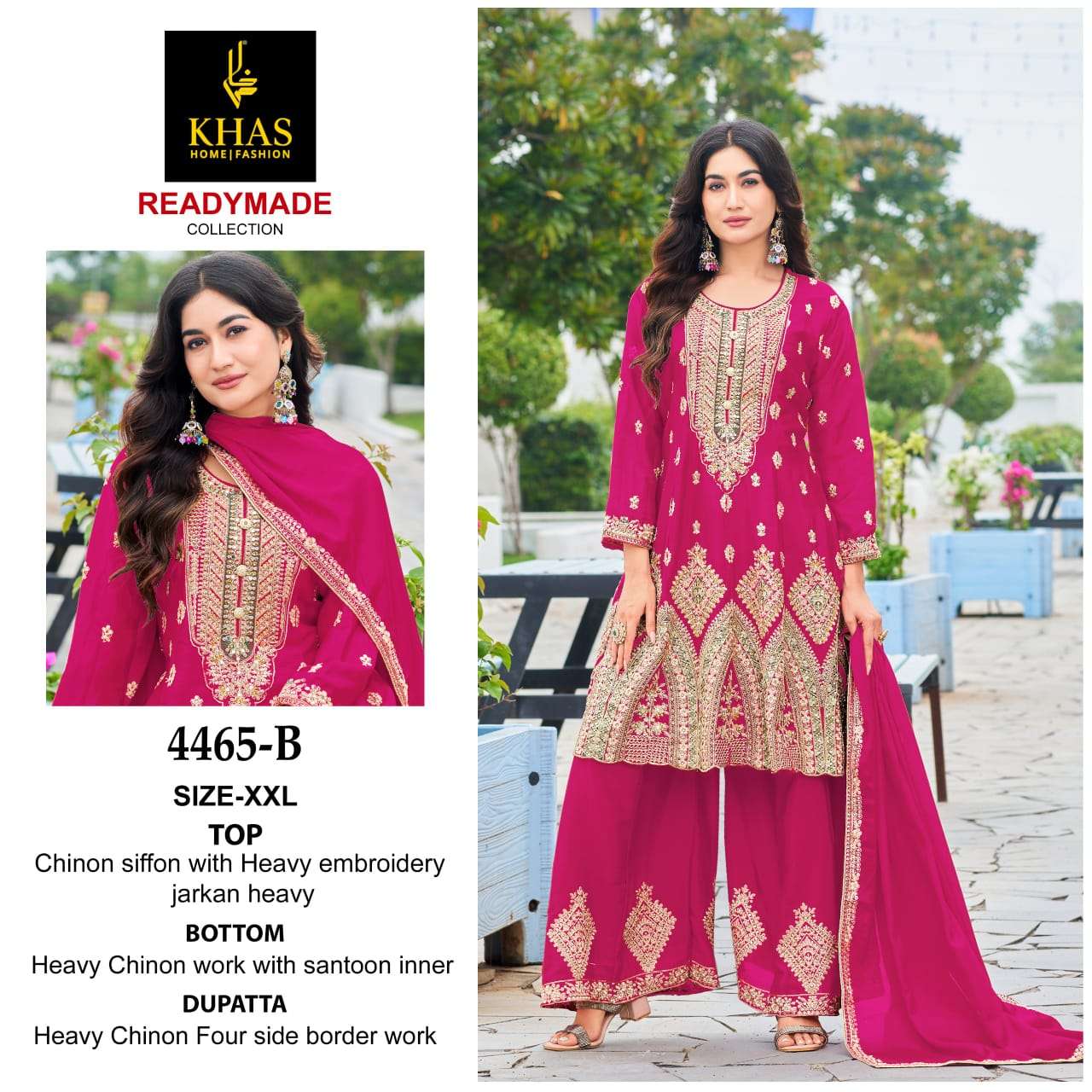 KHAS FASHION D NO 4465 CHIFFON HEAVY EMBROIDERY DESIGNER PAKISTANI SUIT