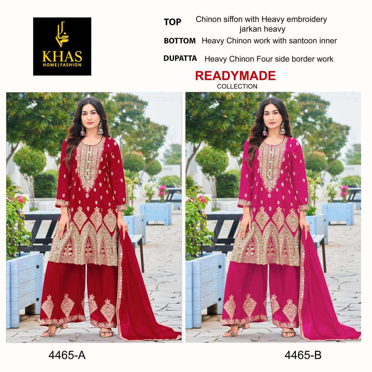 KHAS FASHION D NO 4465 CHIFFON HEAVY EMBROIDERY DESIGNER PAKISTANI SUIT