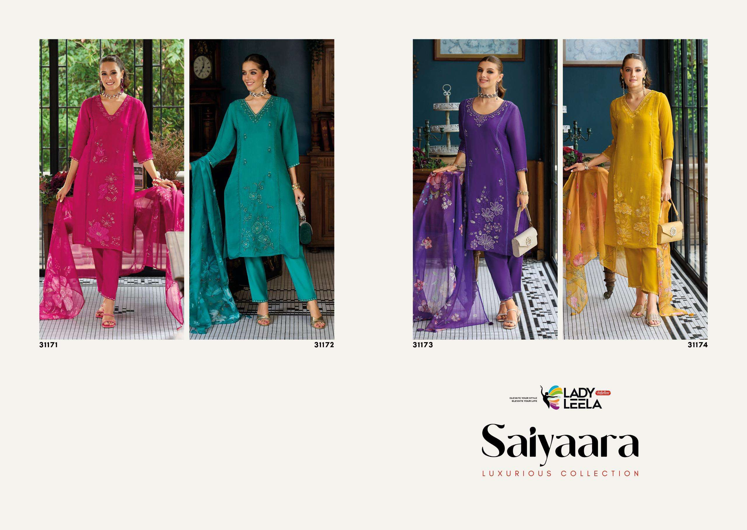 LADY LEELA SAIYAARA VISCOSE BEAUTIFUL DESIGNER LOOK READY MADE LADIES SUIT