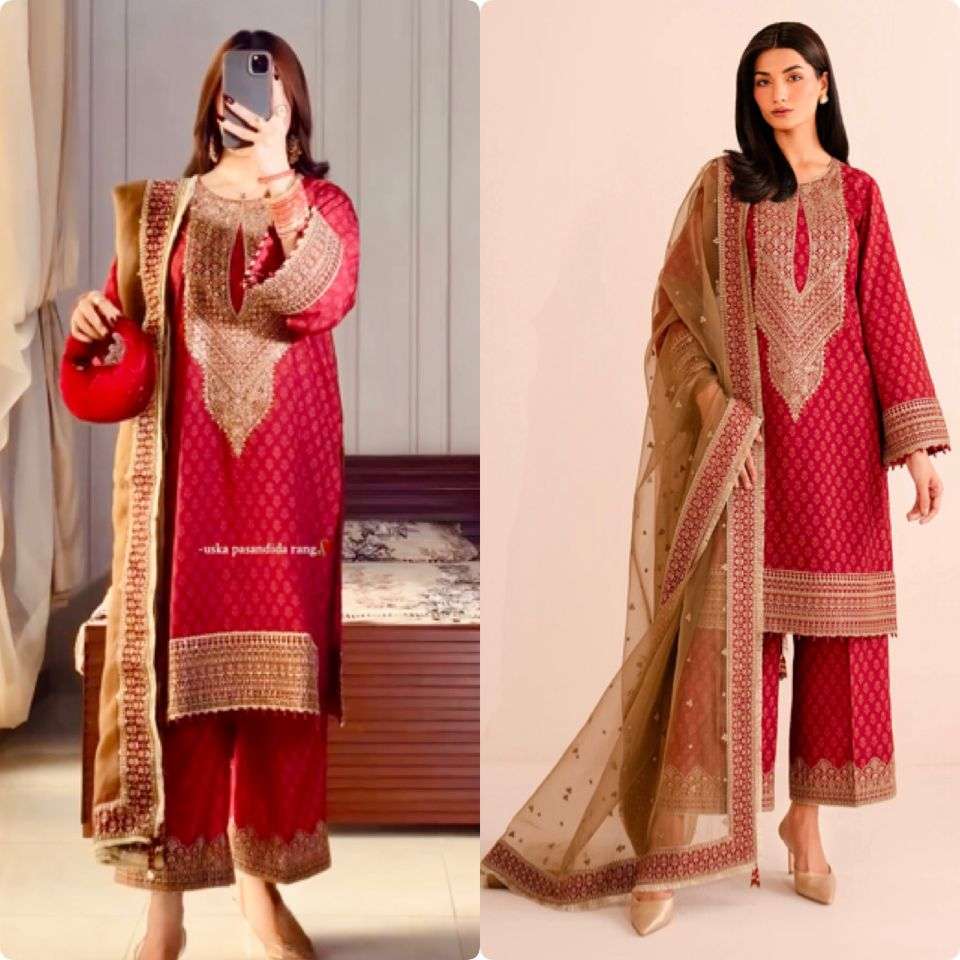 LADY LOOK 020 SILK DESIGNER READY MADE PAKISTANI STYLE SUIT