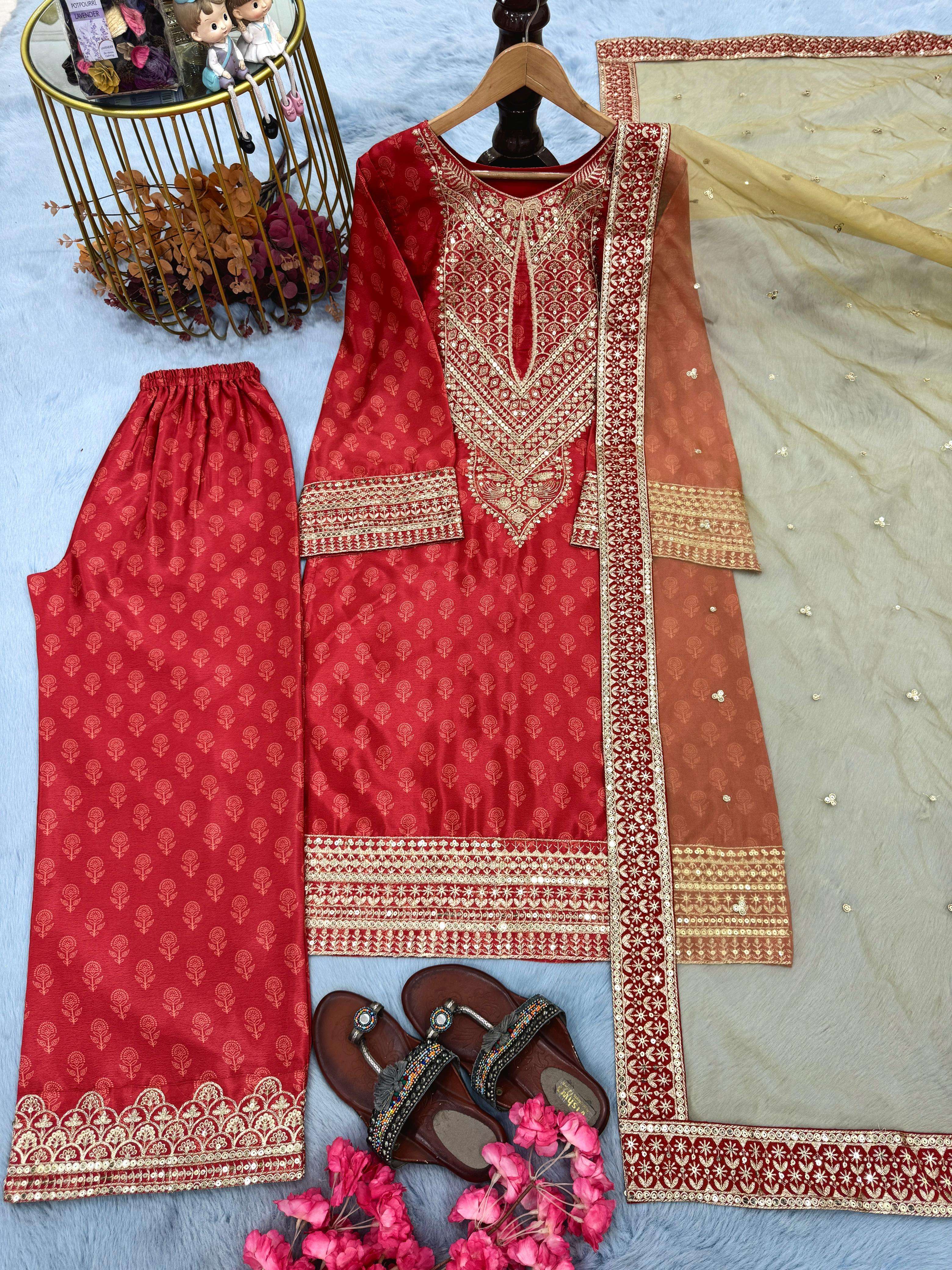 LADY LOOK 020 SILK DESIGNER READY MADE PAKISTANI STYLE SUIT