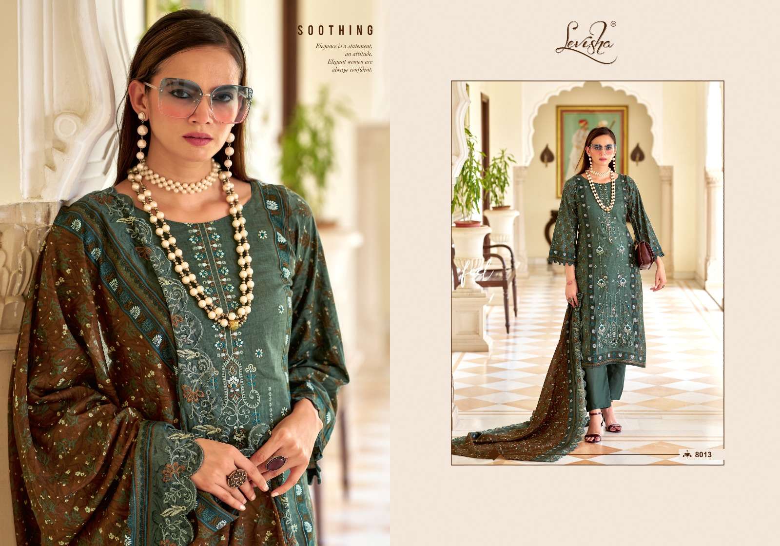 LEVISHA MADHUBALA VOL 8 LAWN COTTON DIGITAL PRINT WITH FANCY WORK SUIT