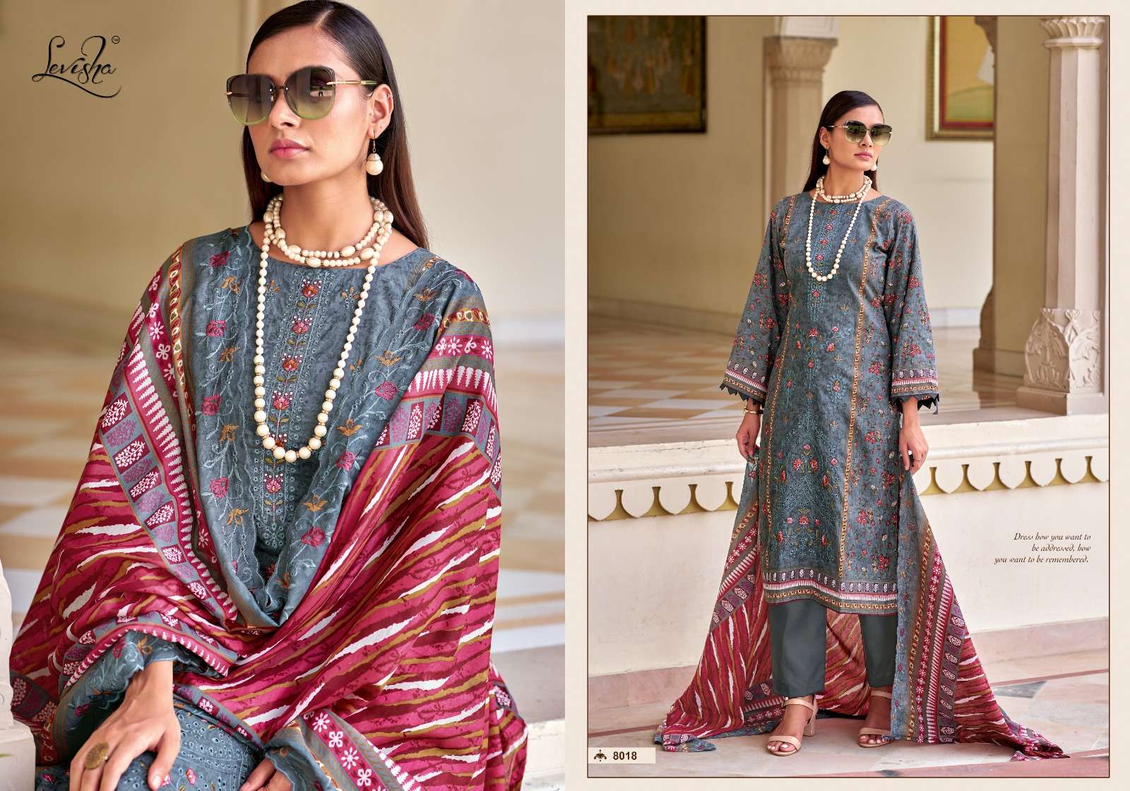 LEVISHA MADHUBALA VOL 8 LAWN COTTON DIGITAL PRINT WITH FANCY WORK SUIT