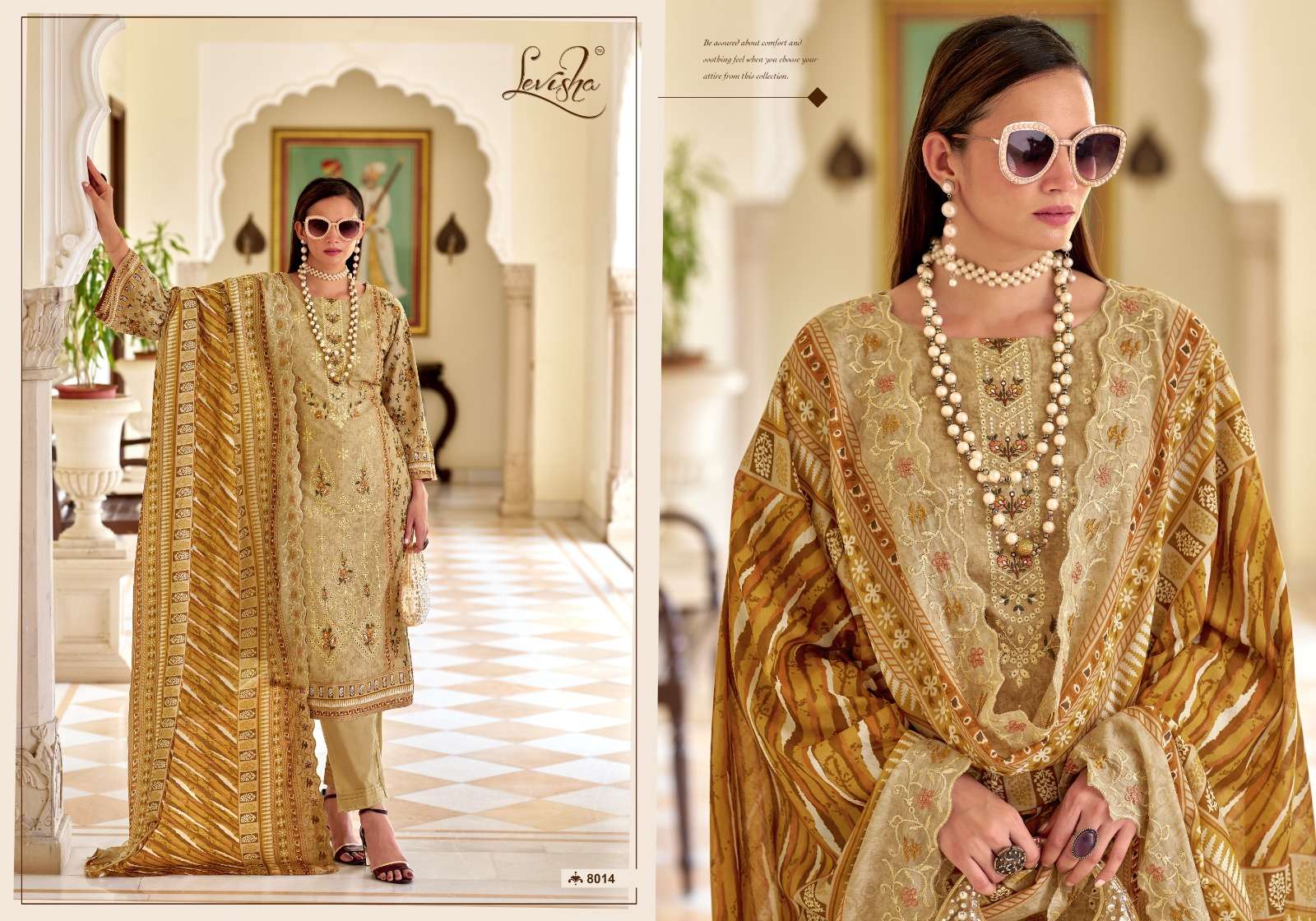 LEVISHA MADHUBALA VOL 8 LAWN COTTON DIGITAL PRINT WITH FANCY WORK SUIT
