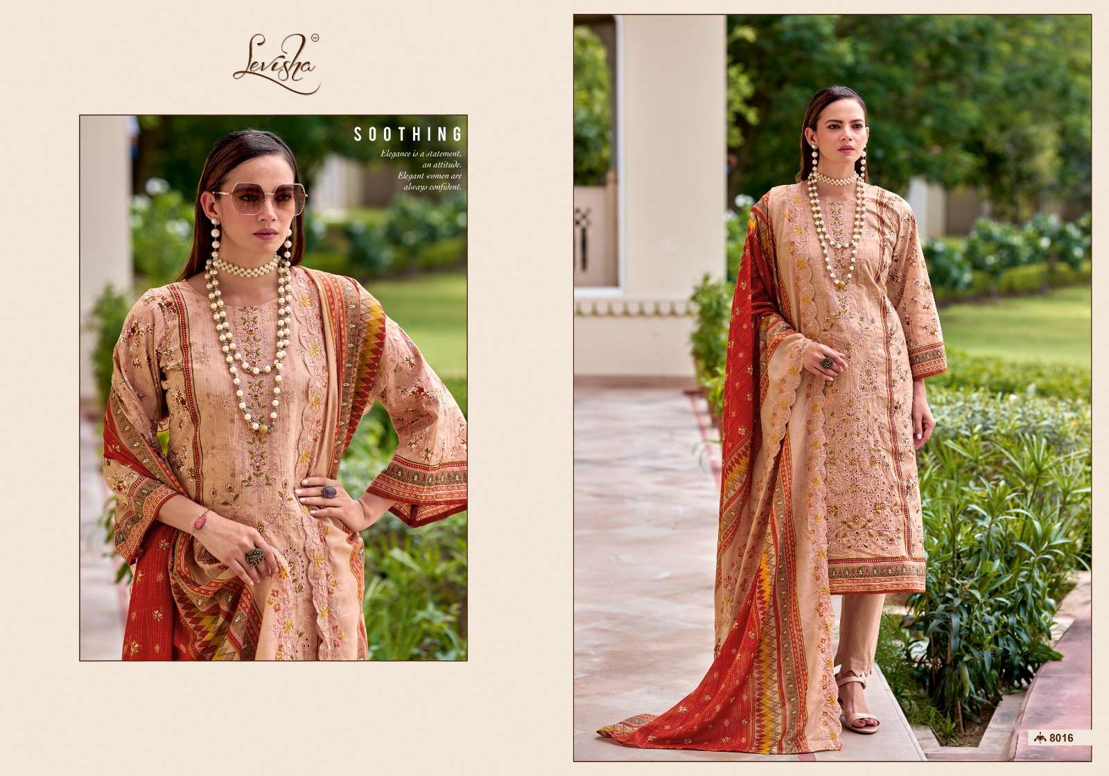 LEVISHA MADHUBALA VOL 8 LAWN COTTON DIGITAL PRINT WITH FANCY WORK SUIT
