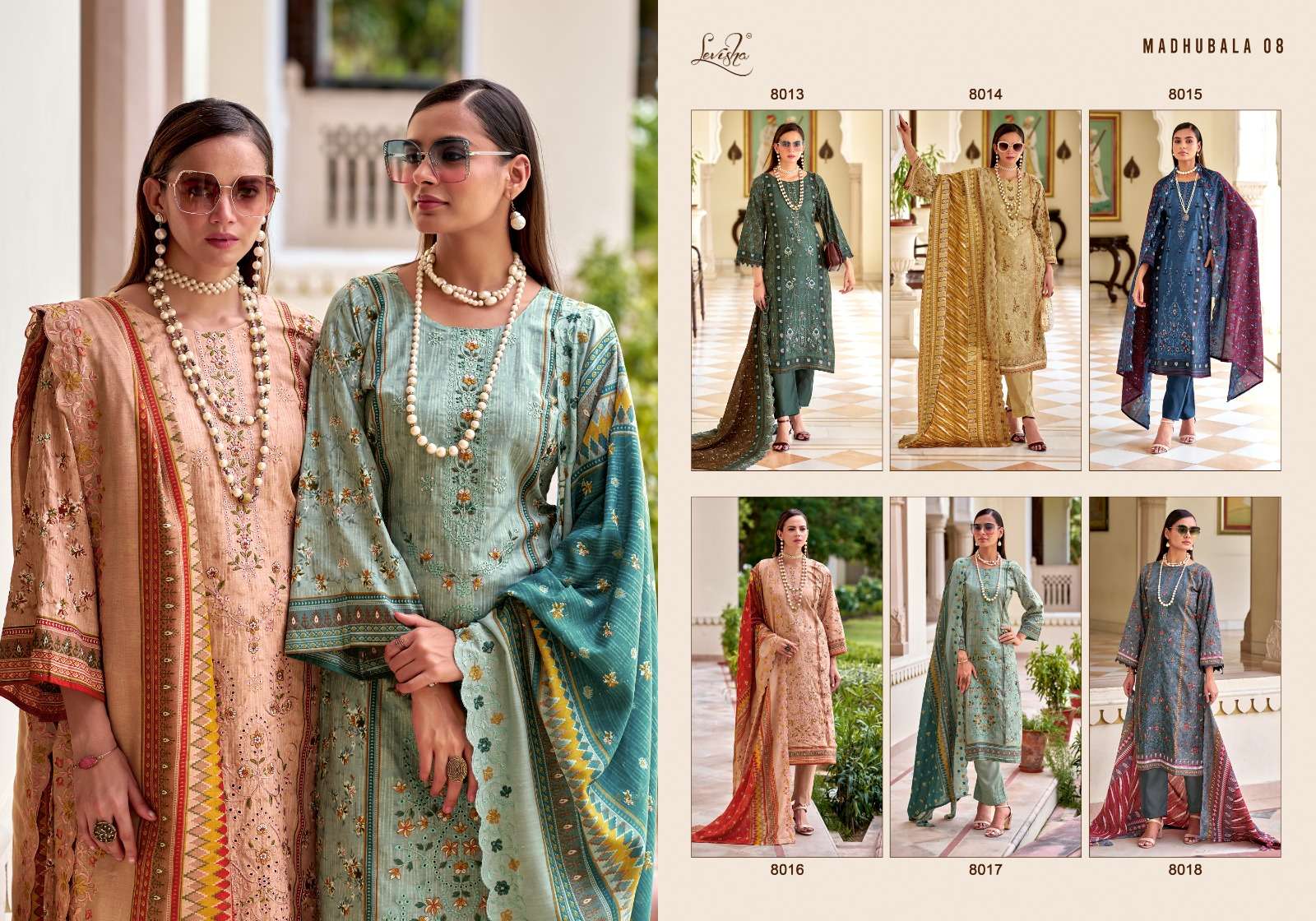 LEVISHA MADHUBALA VOL 8 LAWN COTTON DIGITAL PRINT WITH FANCY WORK SUIT