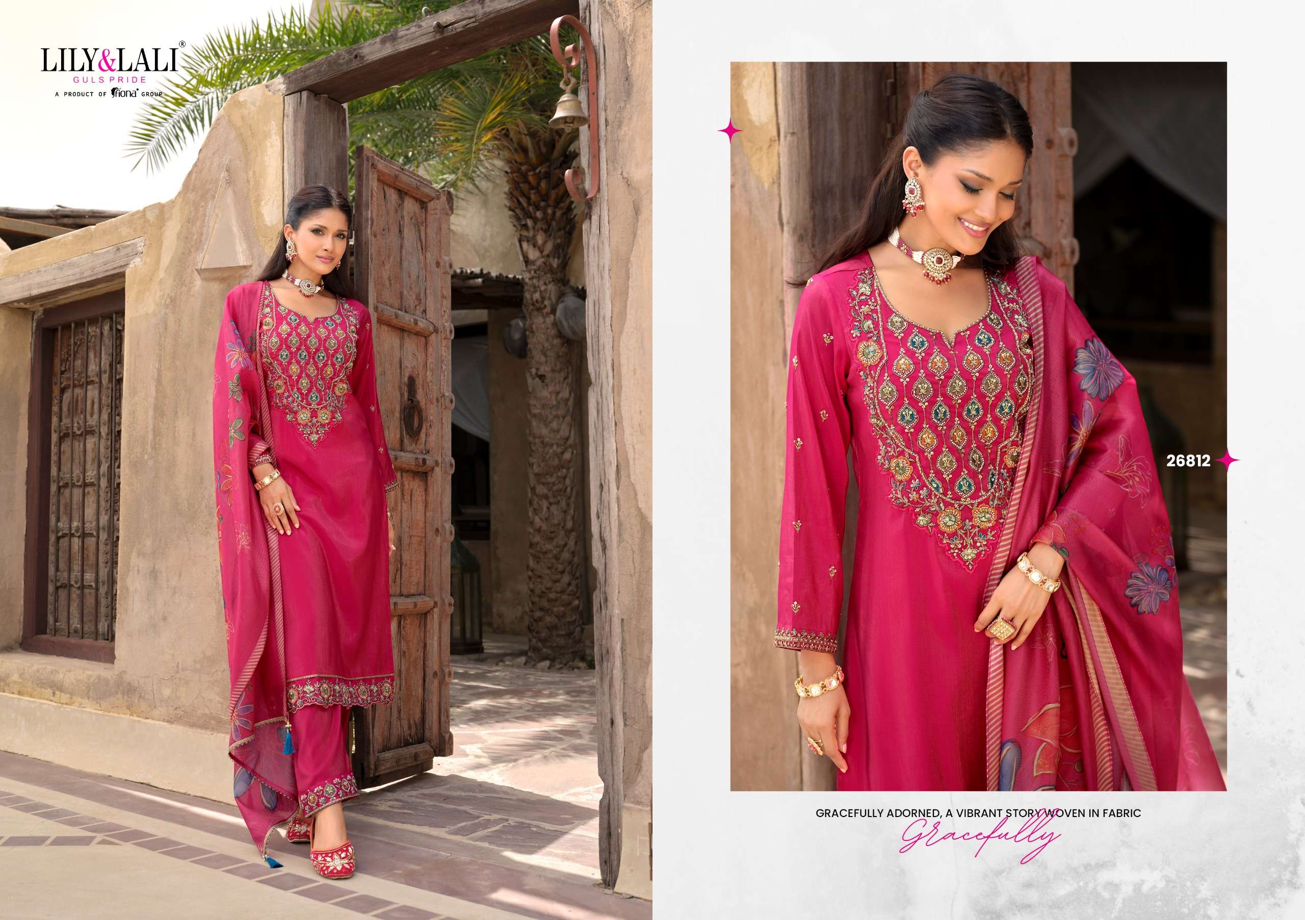 LILY AND LALI ARIANA SIMER SILK BEAUTIFUL DESIGNER LOOK READY MADE LADIES SUIT