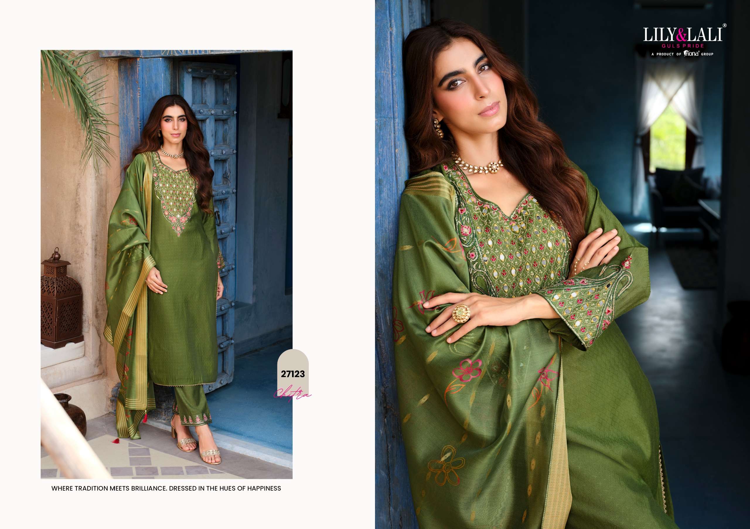 LILY AND LALI CHITRA VISCOSE SILK FANCY DESIGNER WORK FESTIVE WEAR SUIT