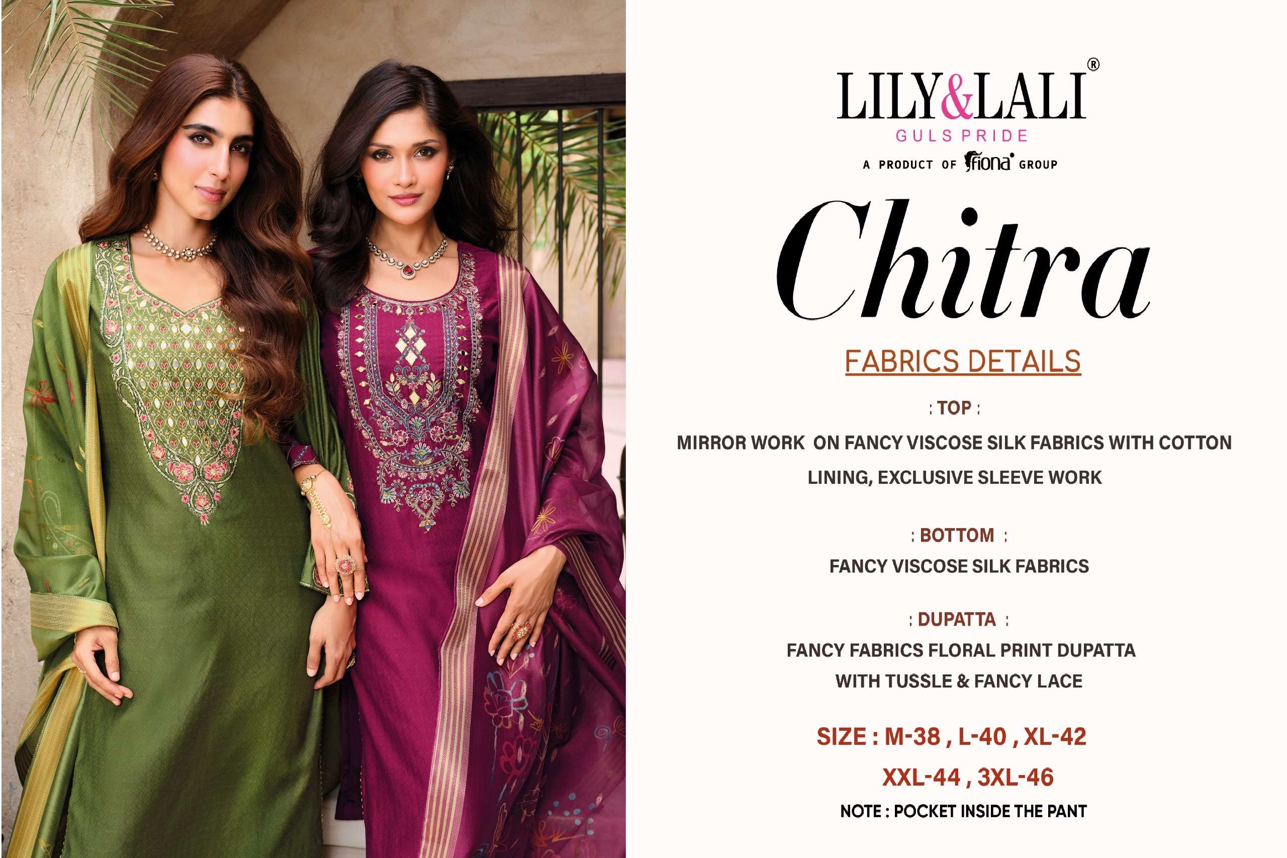 LILY AND LALI CHITRA VISCOSE SILK FANCY DESIGNER WORK FESTIVE WEAR SUIT